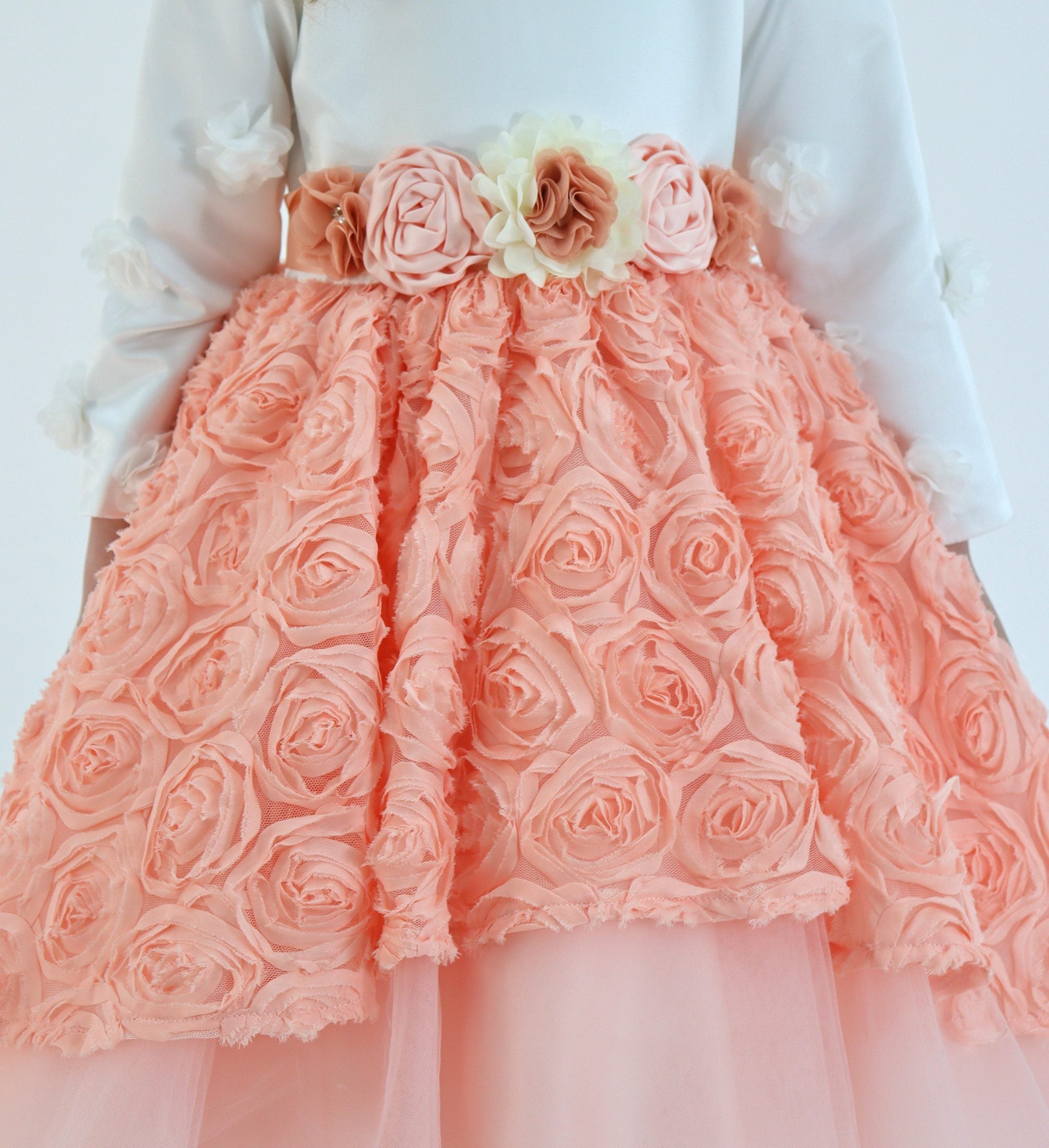 Luxury High Low Rosette Dress