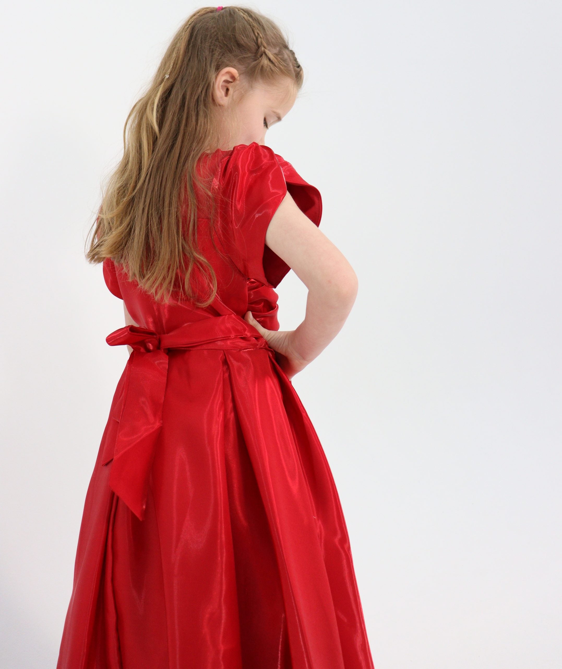 Girls Long Dress - Red