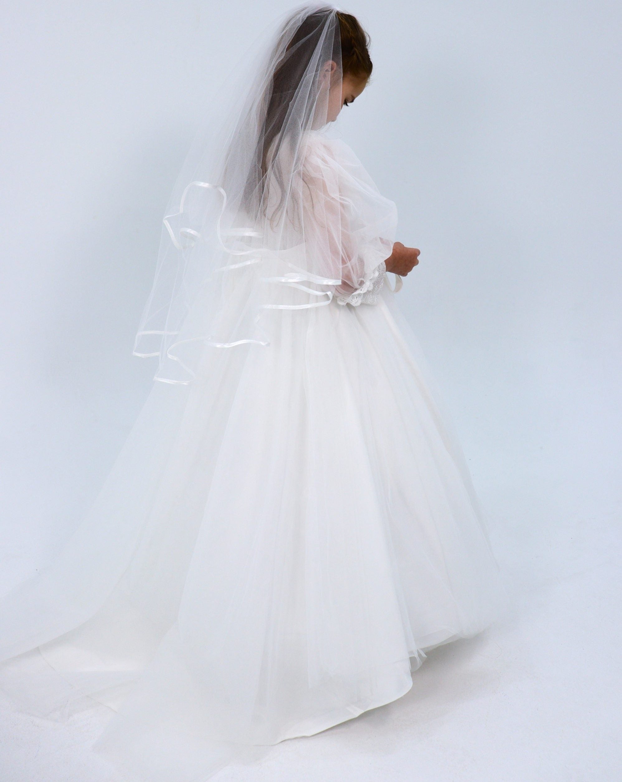 Holy Communion Dress With Train - Full Sleeve
