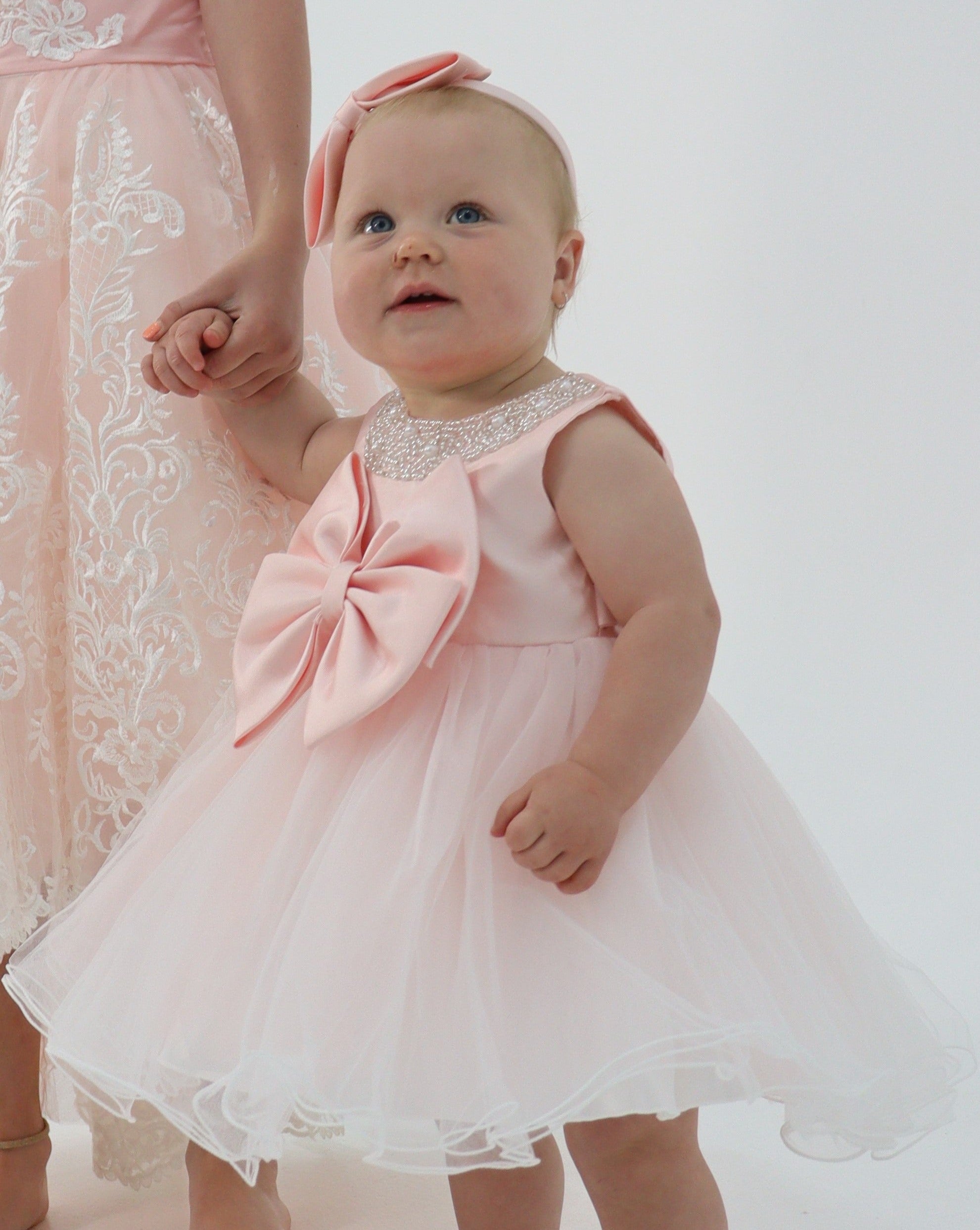 Baby Girl Pink/White Tutu With Headband