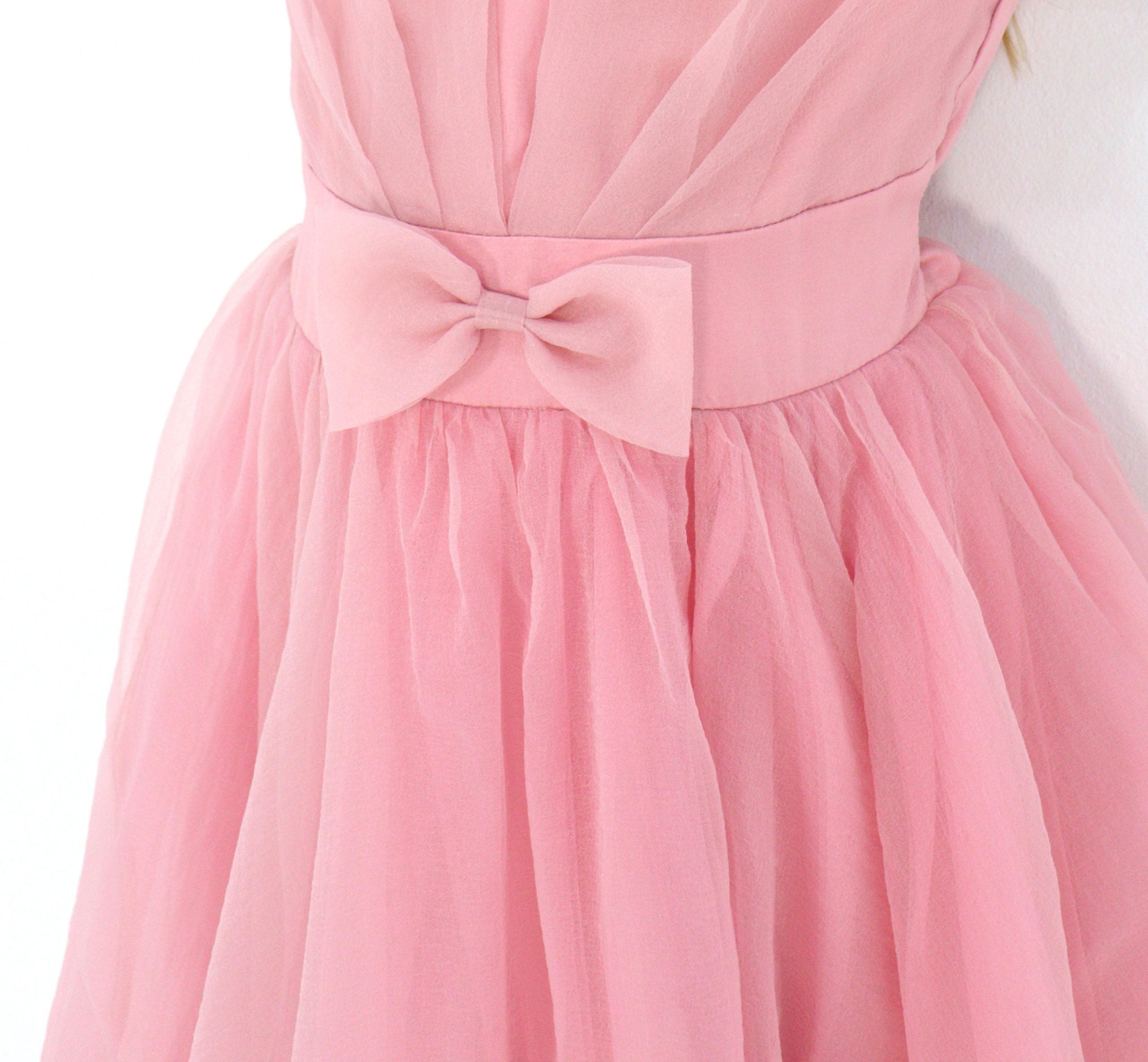 Flower Girl Pink Gown - Puffy Sleeves