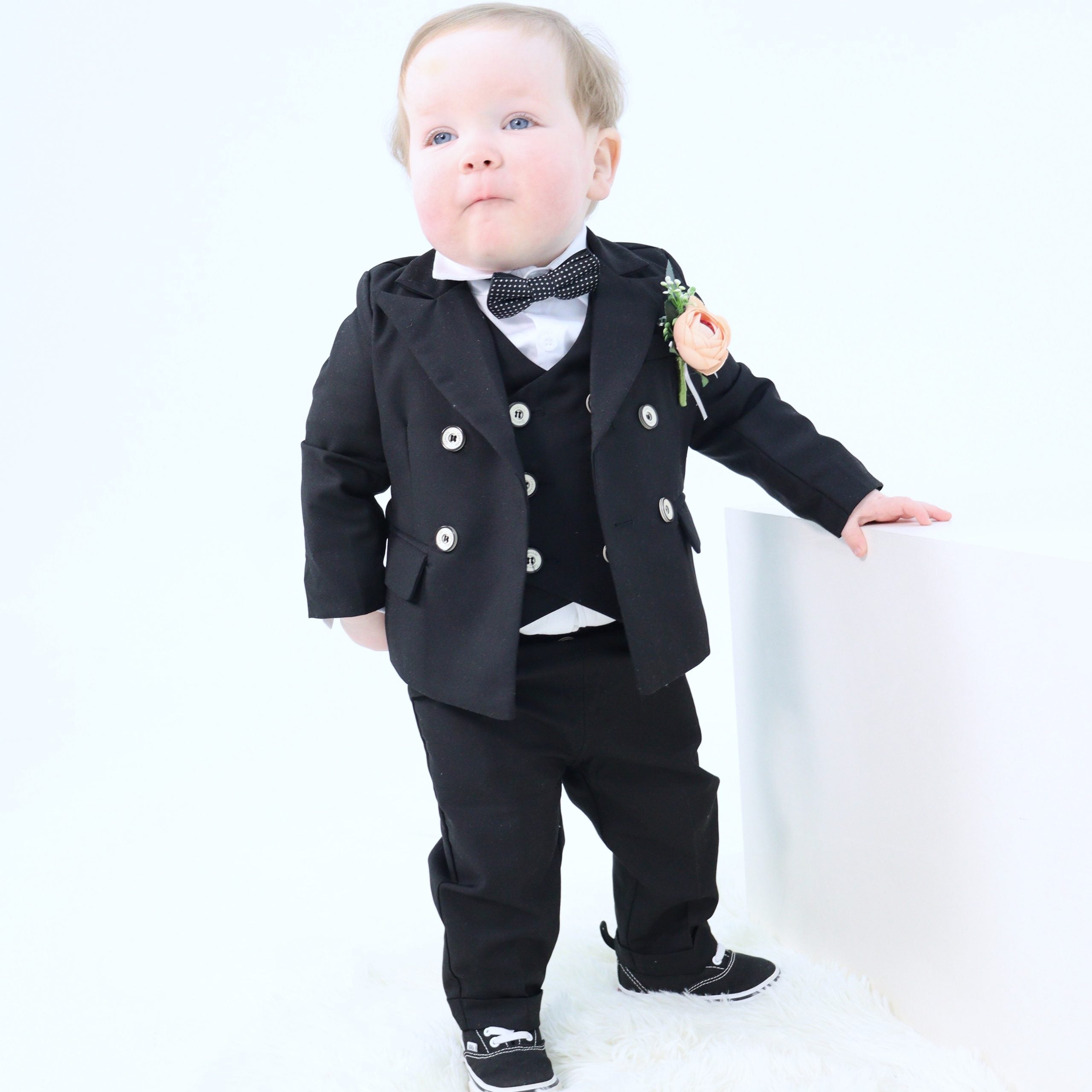 Little Boy Black Suit - Page Boys Suit 6pcs Set