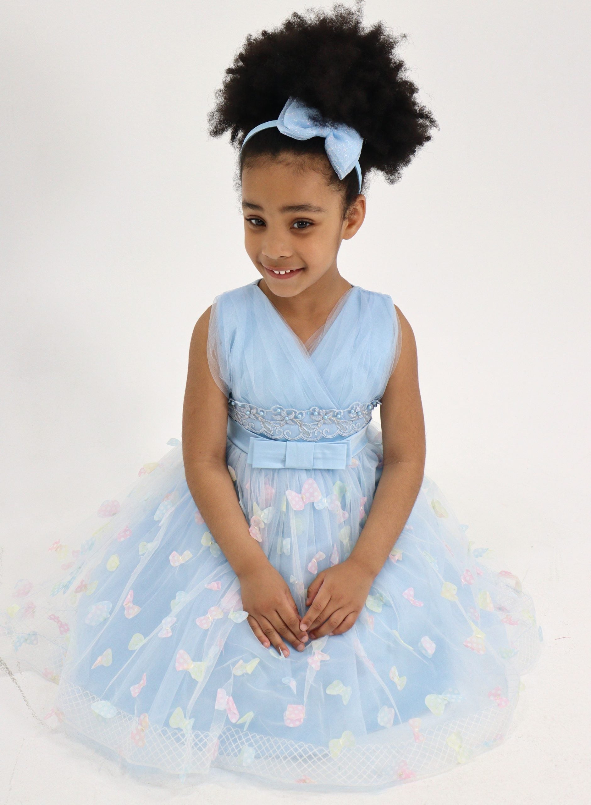 Blue Dress With Butterflies
