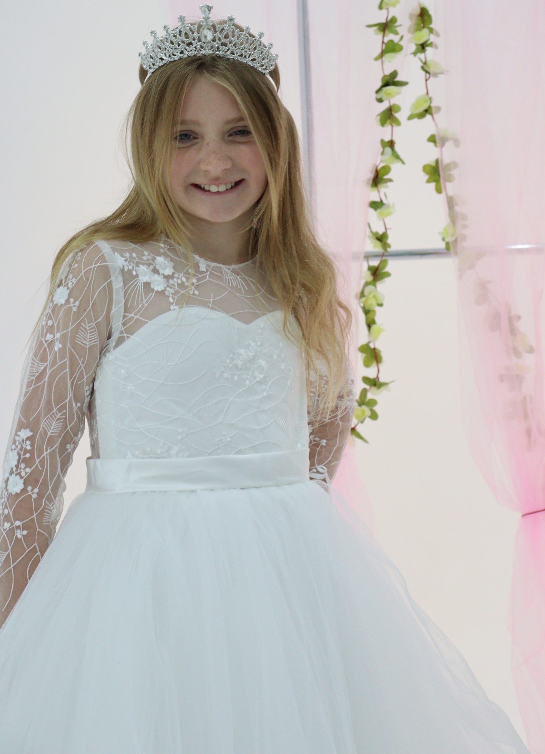 Luxury Handmade Lexi Flower Girl Dress Full Sleeve