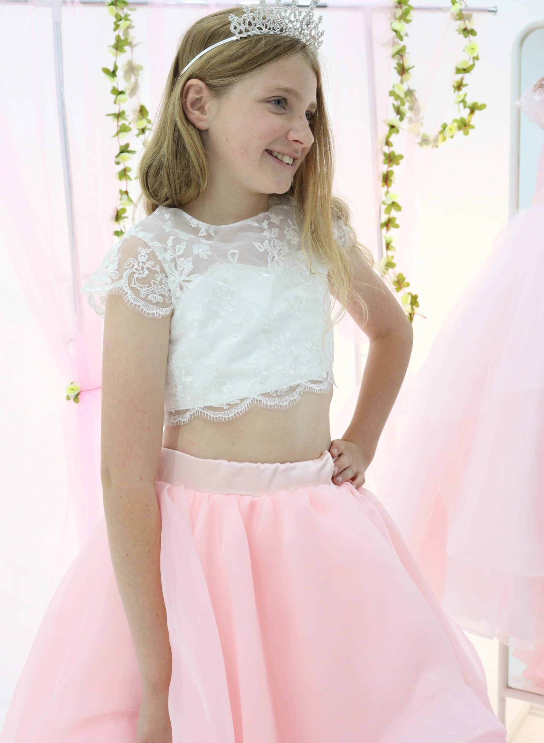 Girls Top Skirt Set Pageant Outfit