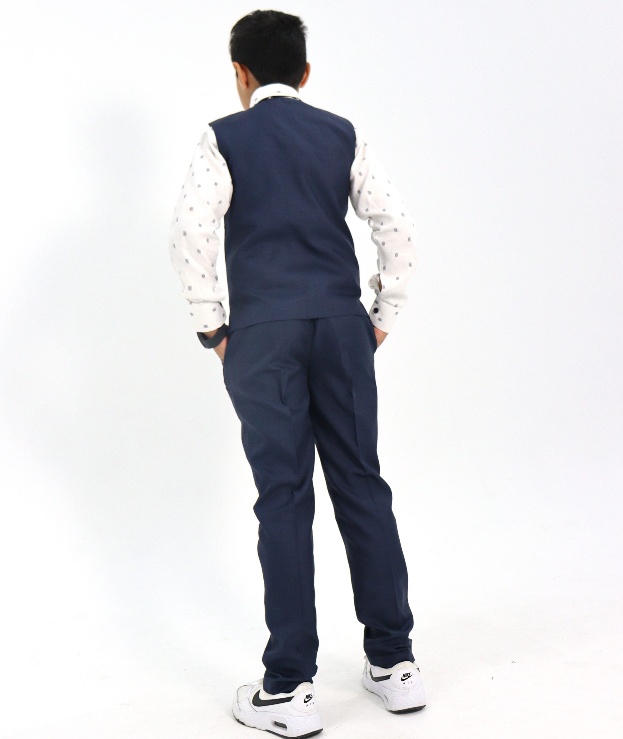 Boys Navy Waistcoat Suit Set