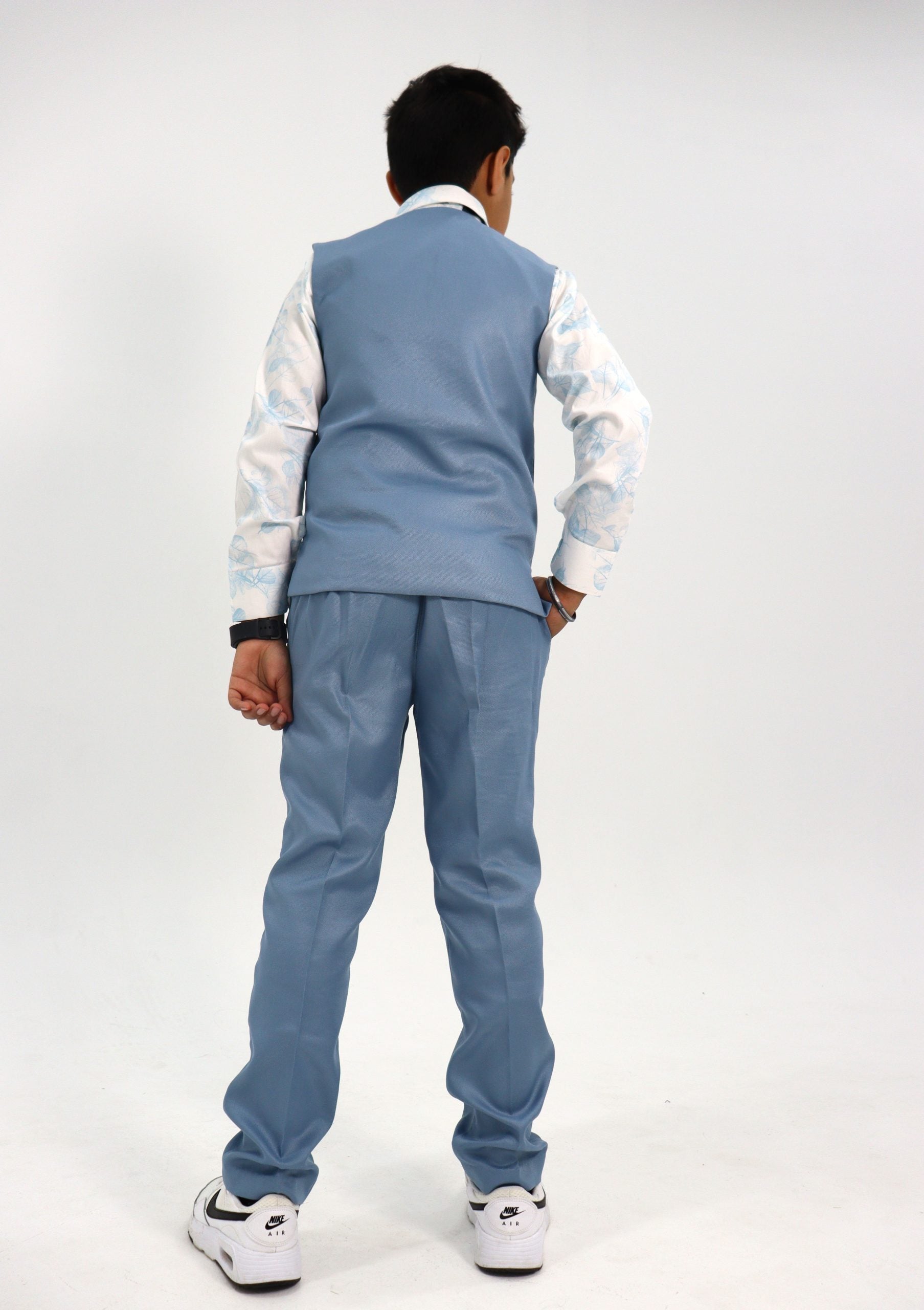 Boys Waistcoat Suit Set - Blue