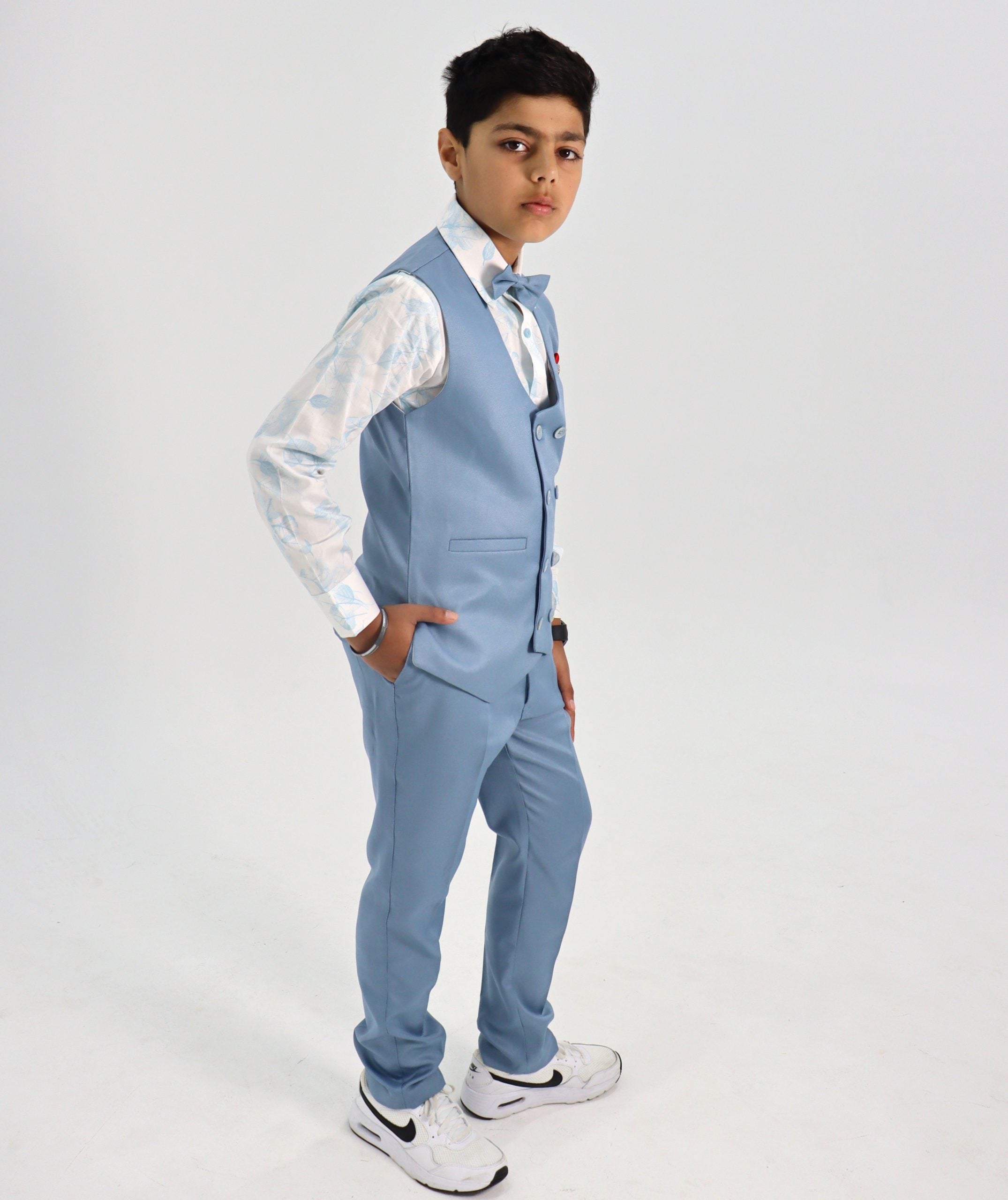 Boys Waistcoat Suit Set - Blue