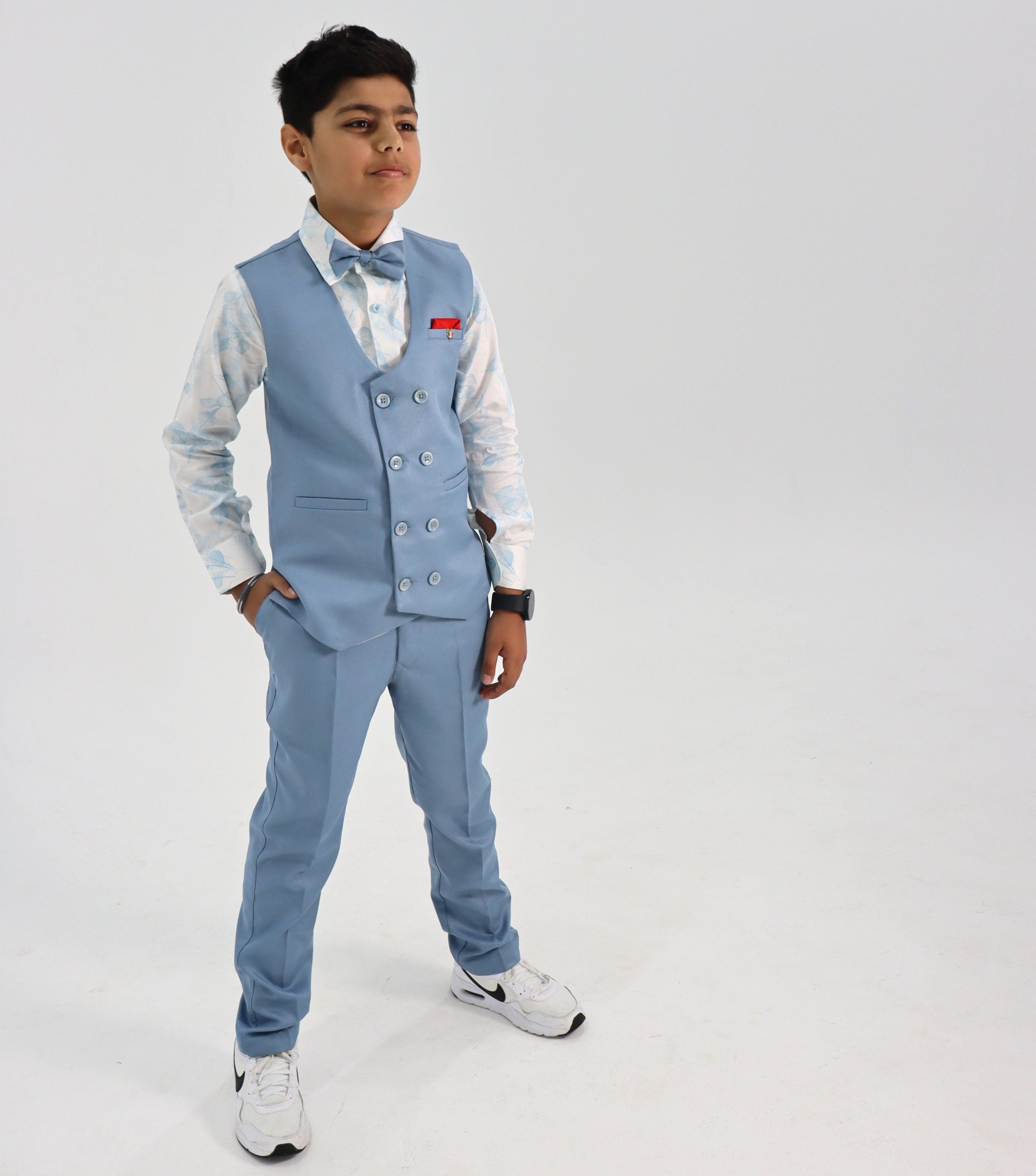Boys Waistcoat Suit Set - Blue