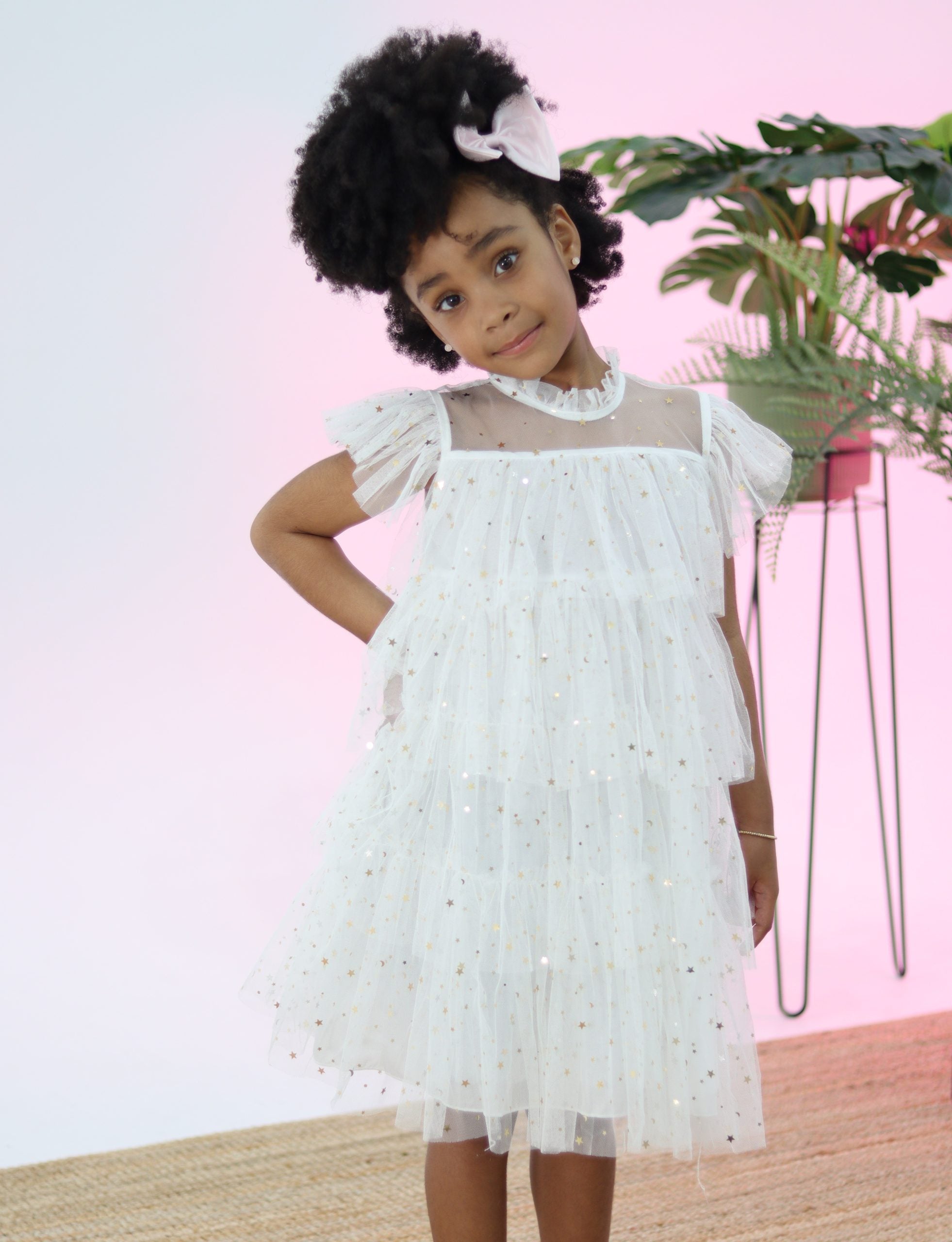 Girls White Tutu Dress With Ruffle Layers