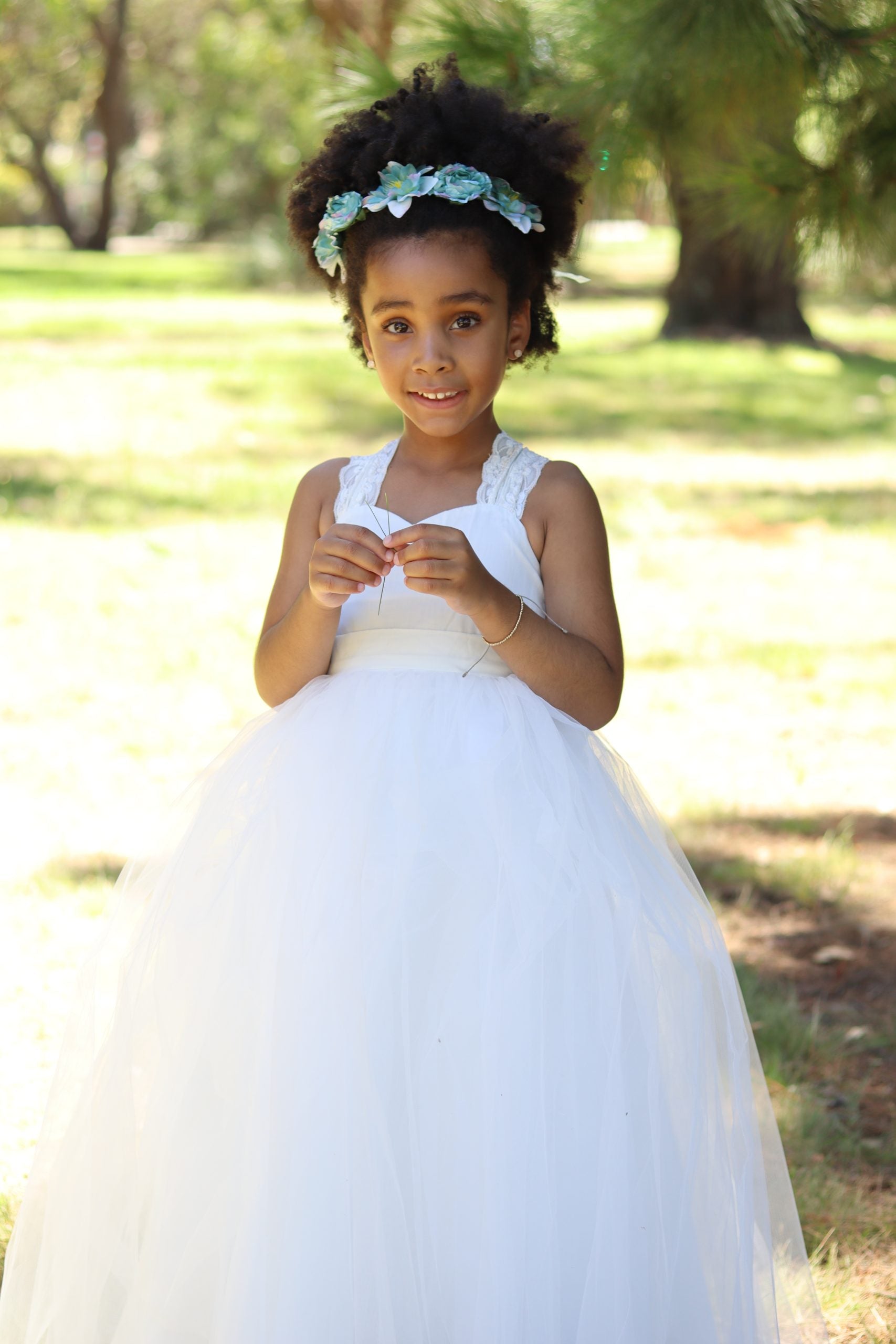 Cross Back Flower Girl Dress