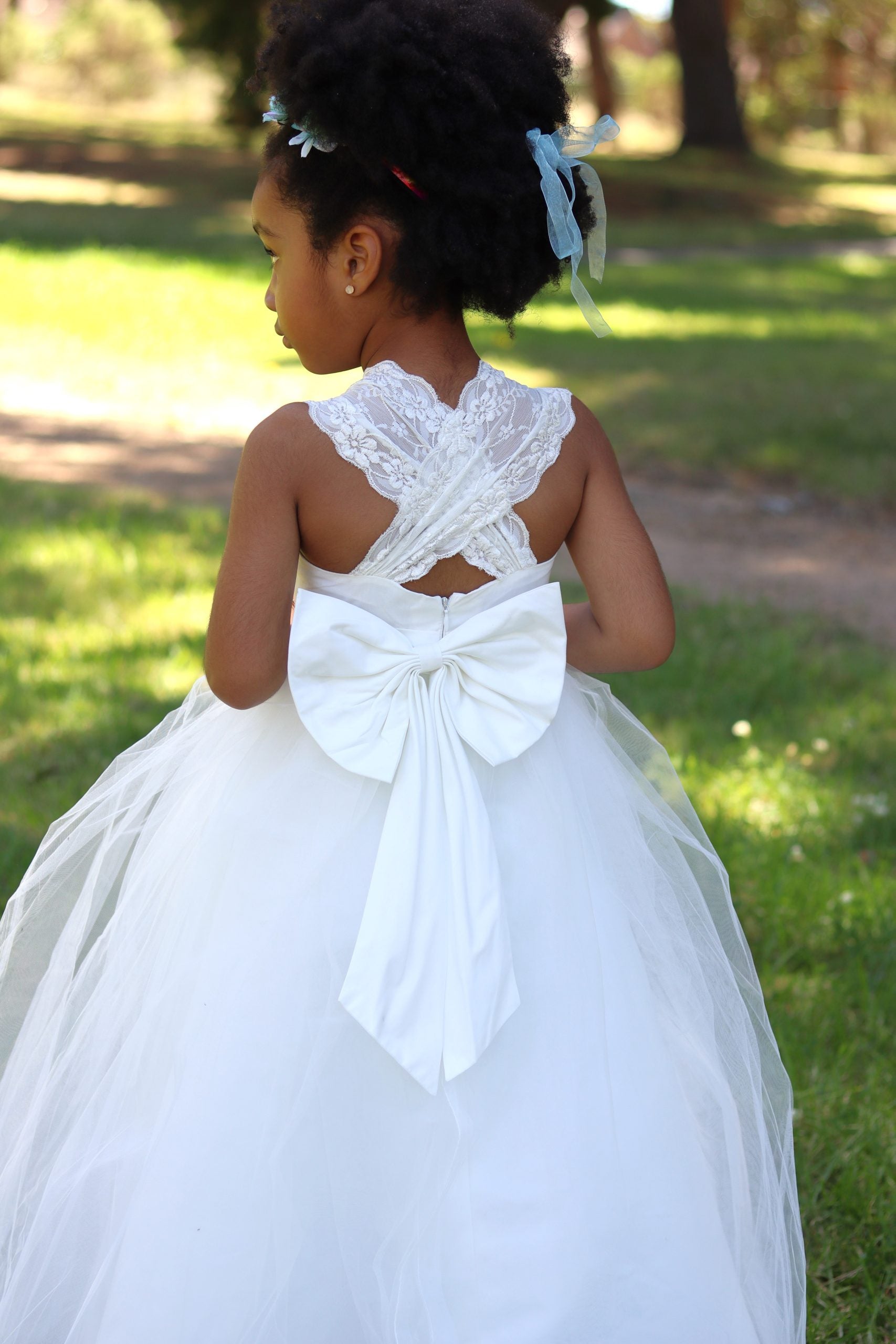 Cross Back Flower Girl Dress