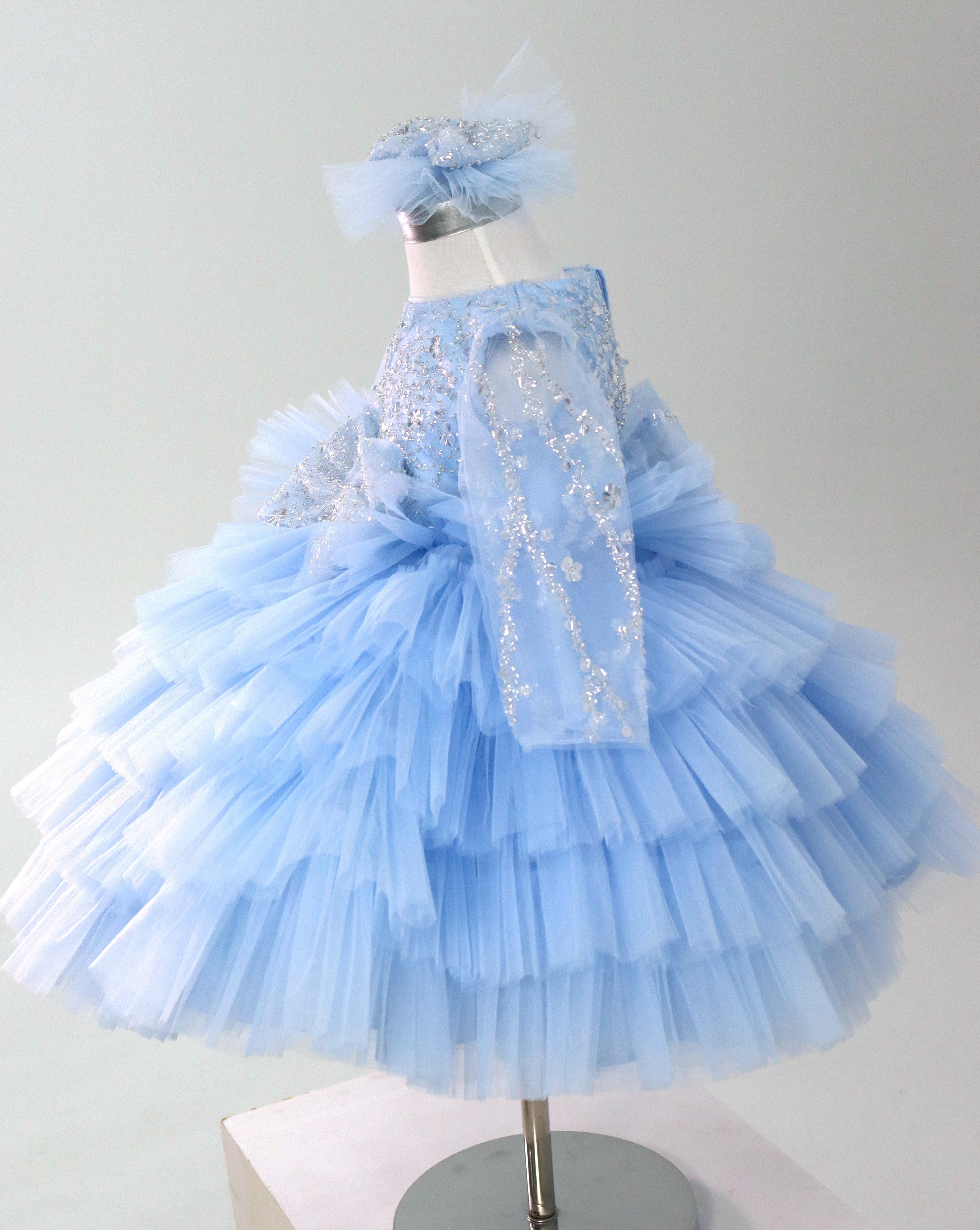 Princess Dress For Baby Girl - Blue