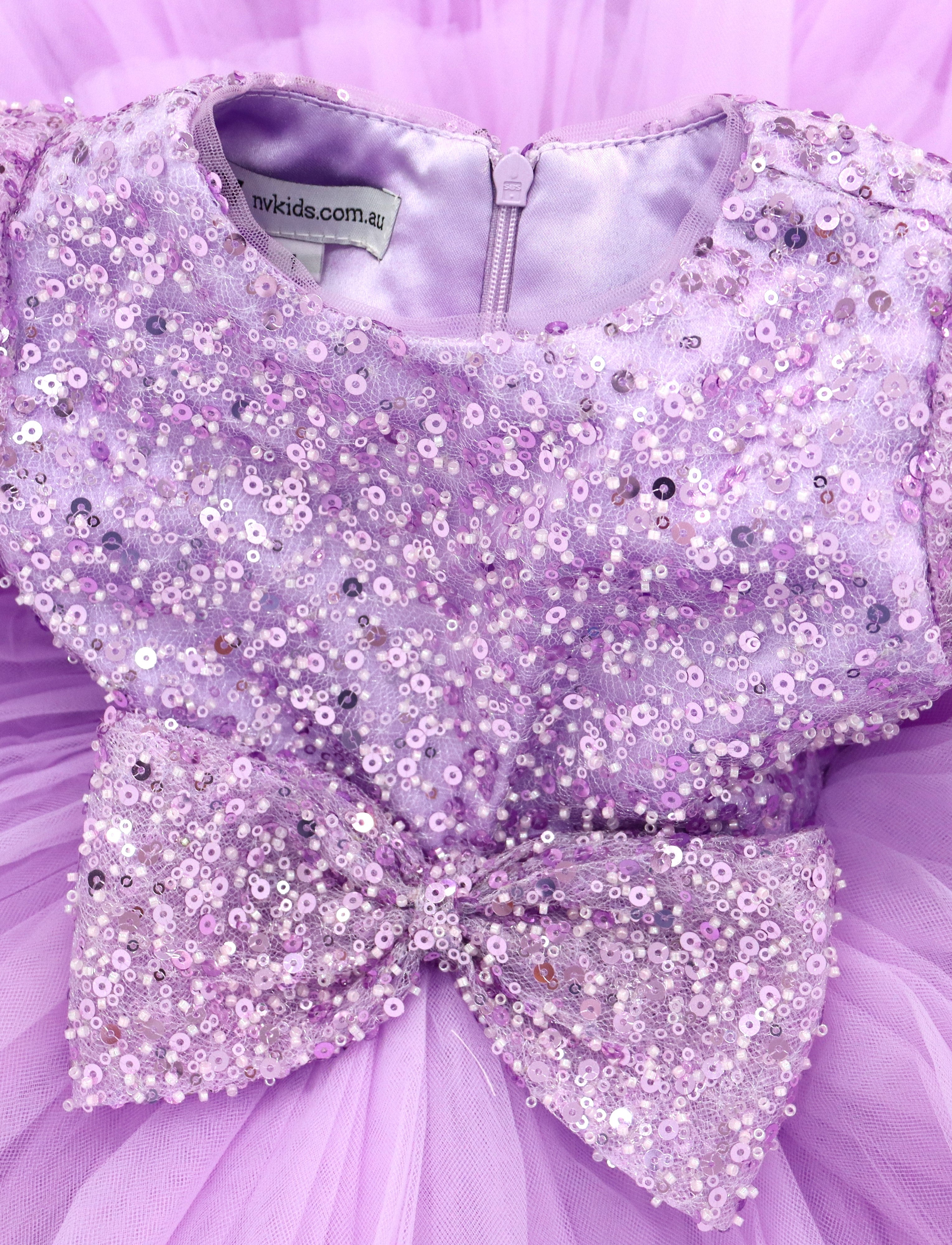 First Birthday Princess Dress For Baby Girl- Lilac