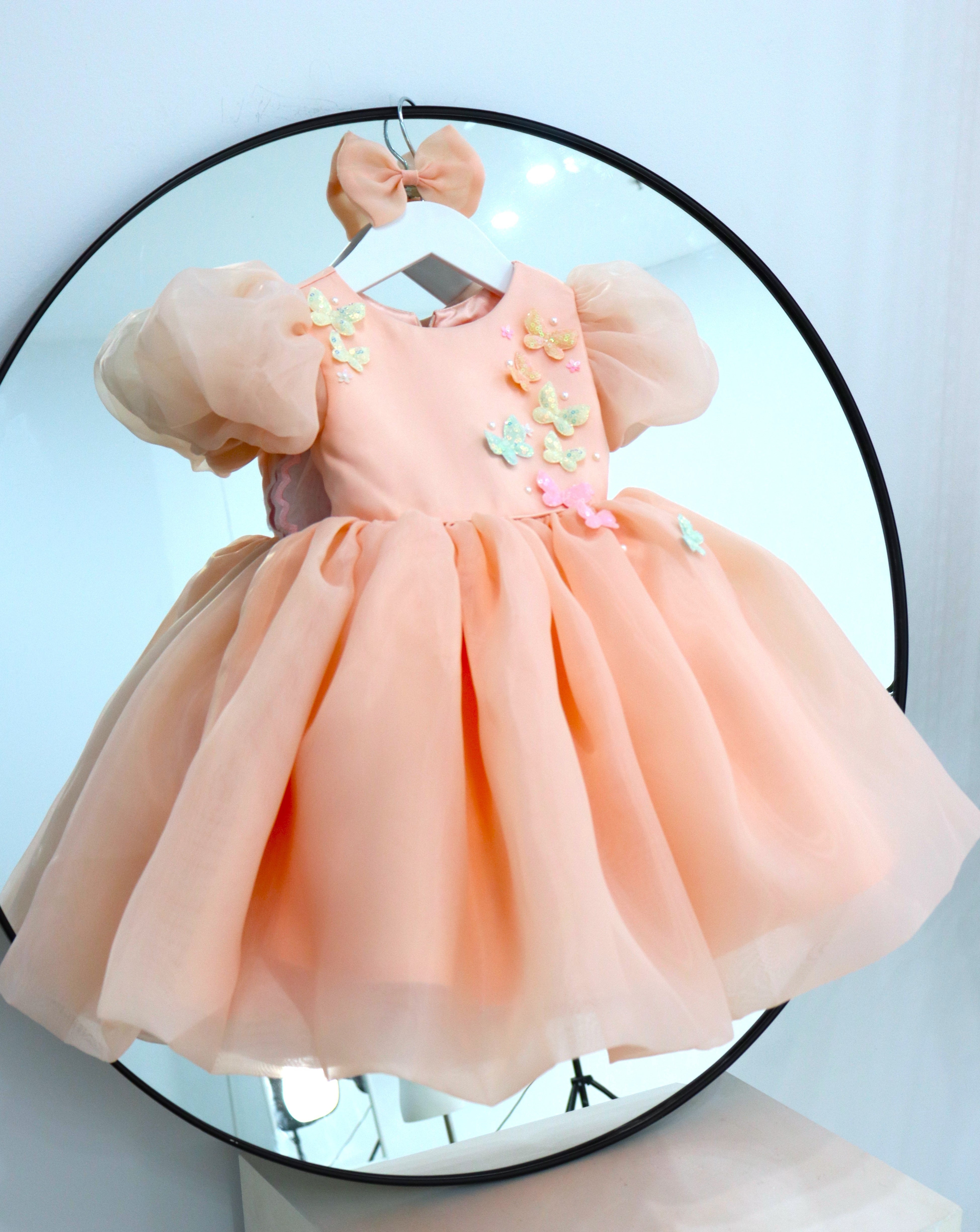 Baby Girl First Birthday Dress - Peach