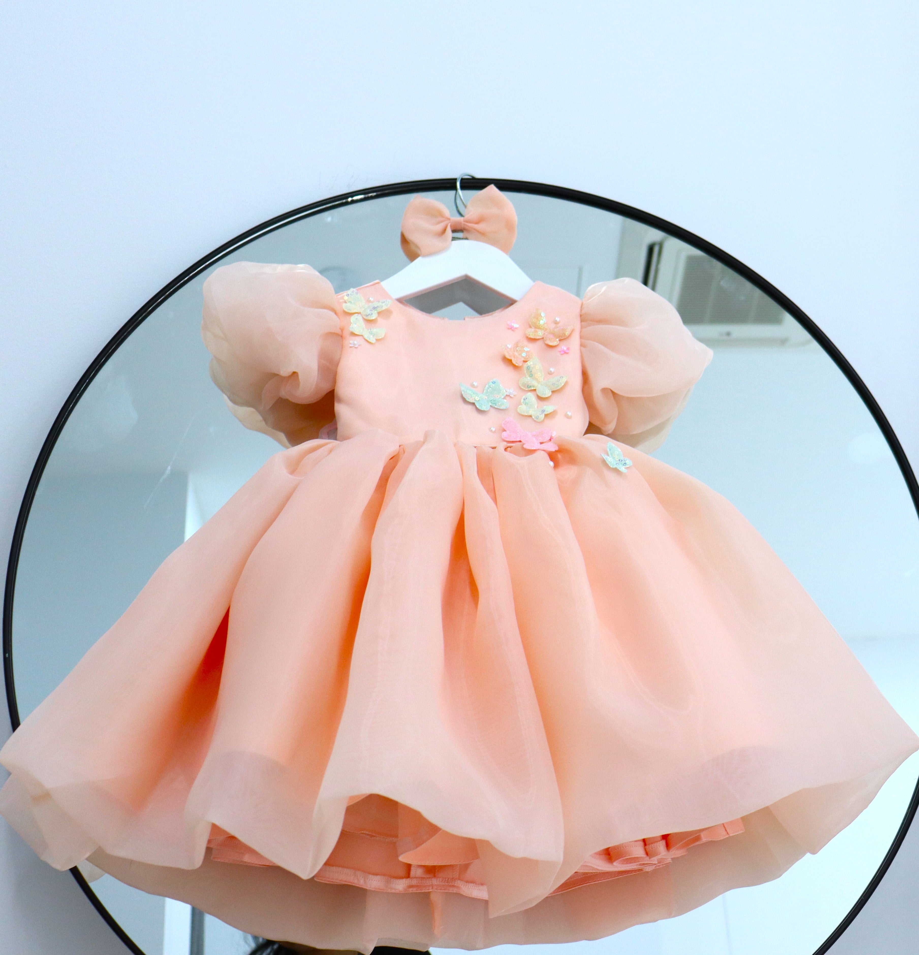 Baby Girl First Birthday Dress - Peach