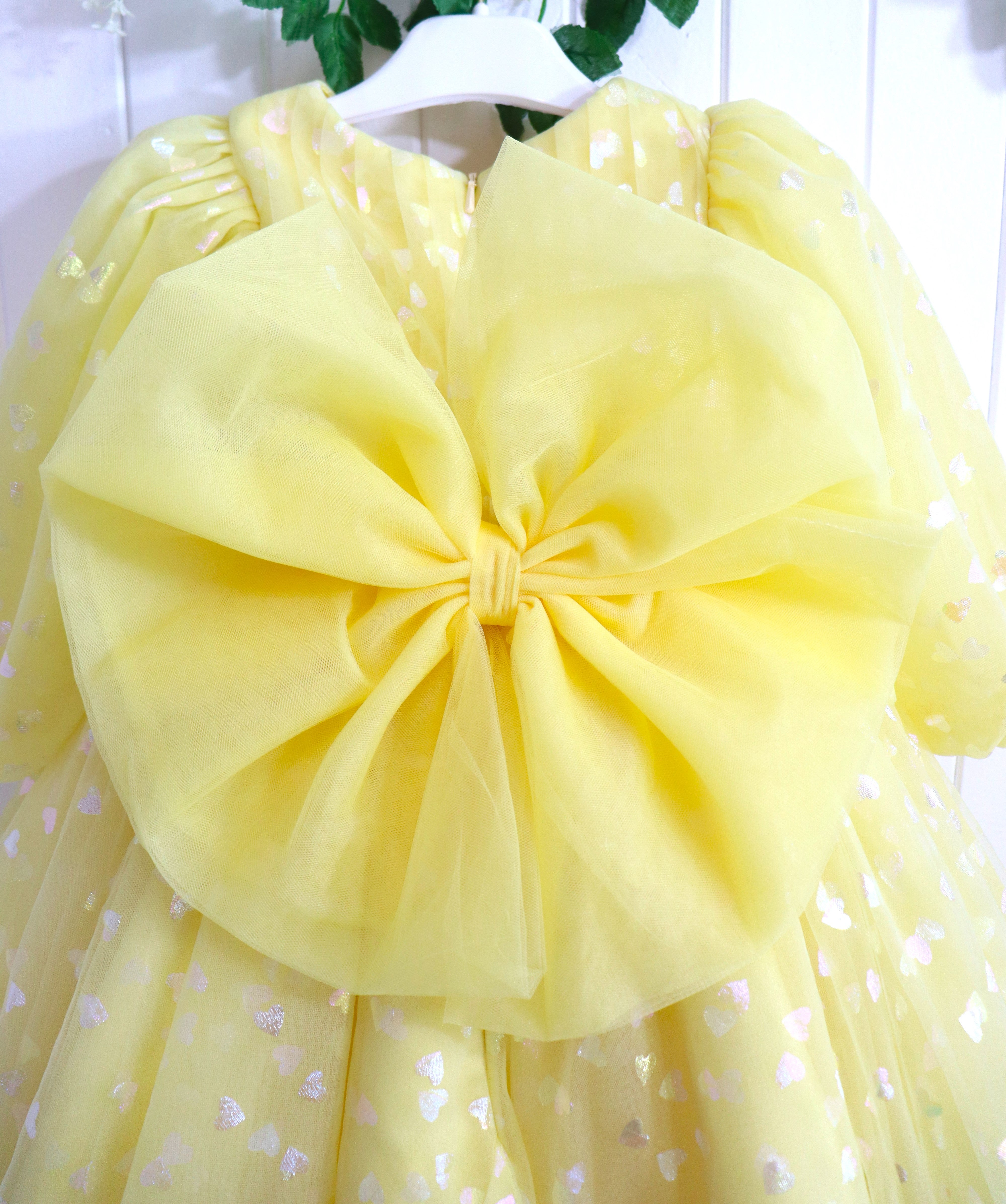 Baby Girl First Birthday Dress -Yellow/Green