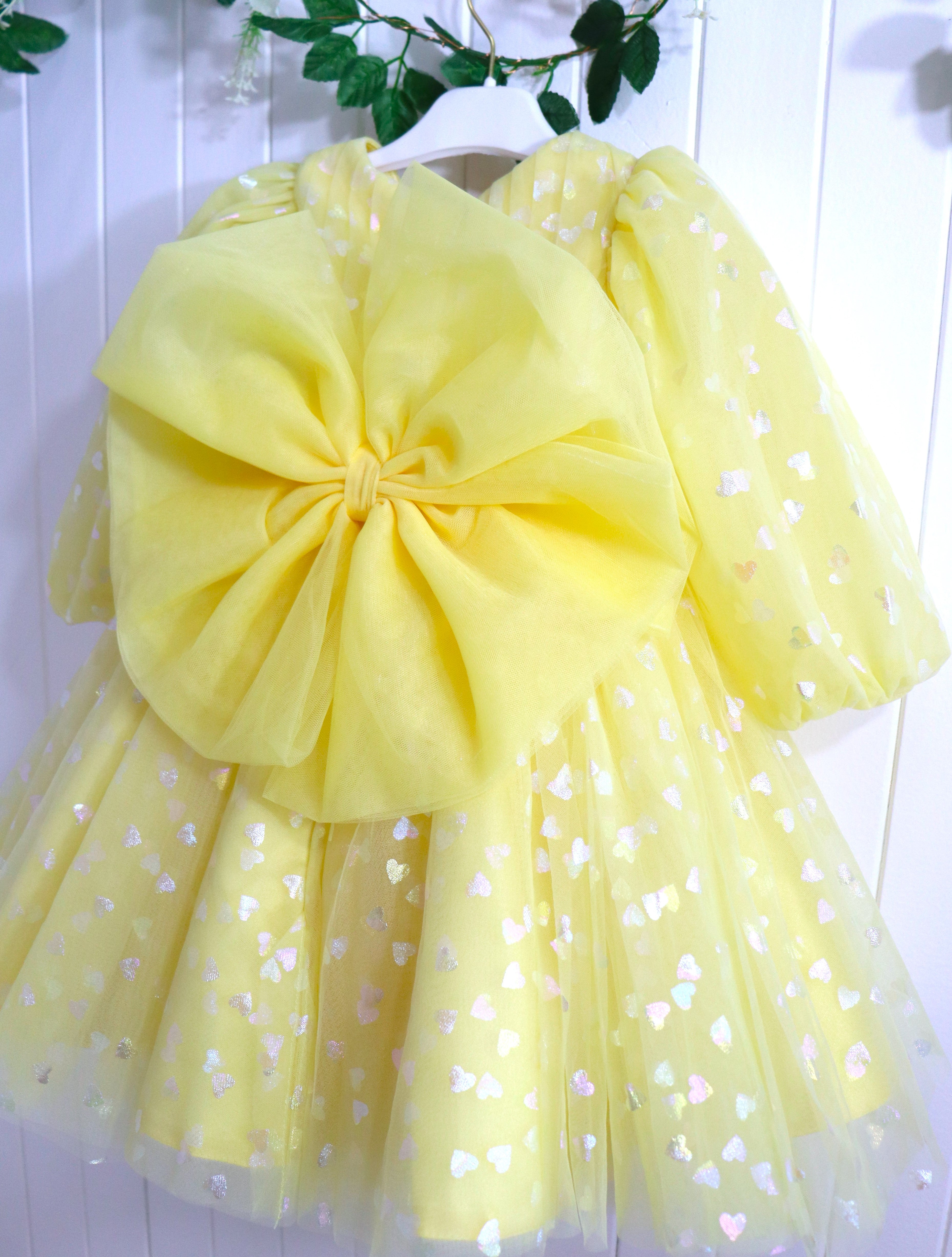 Baby Girl First Birthday Dress -Yellow/Green