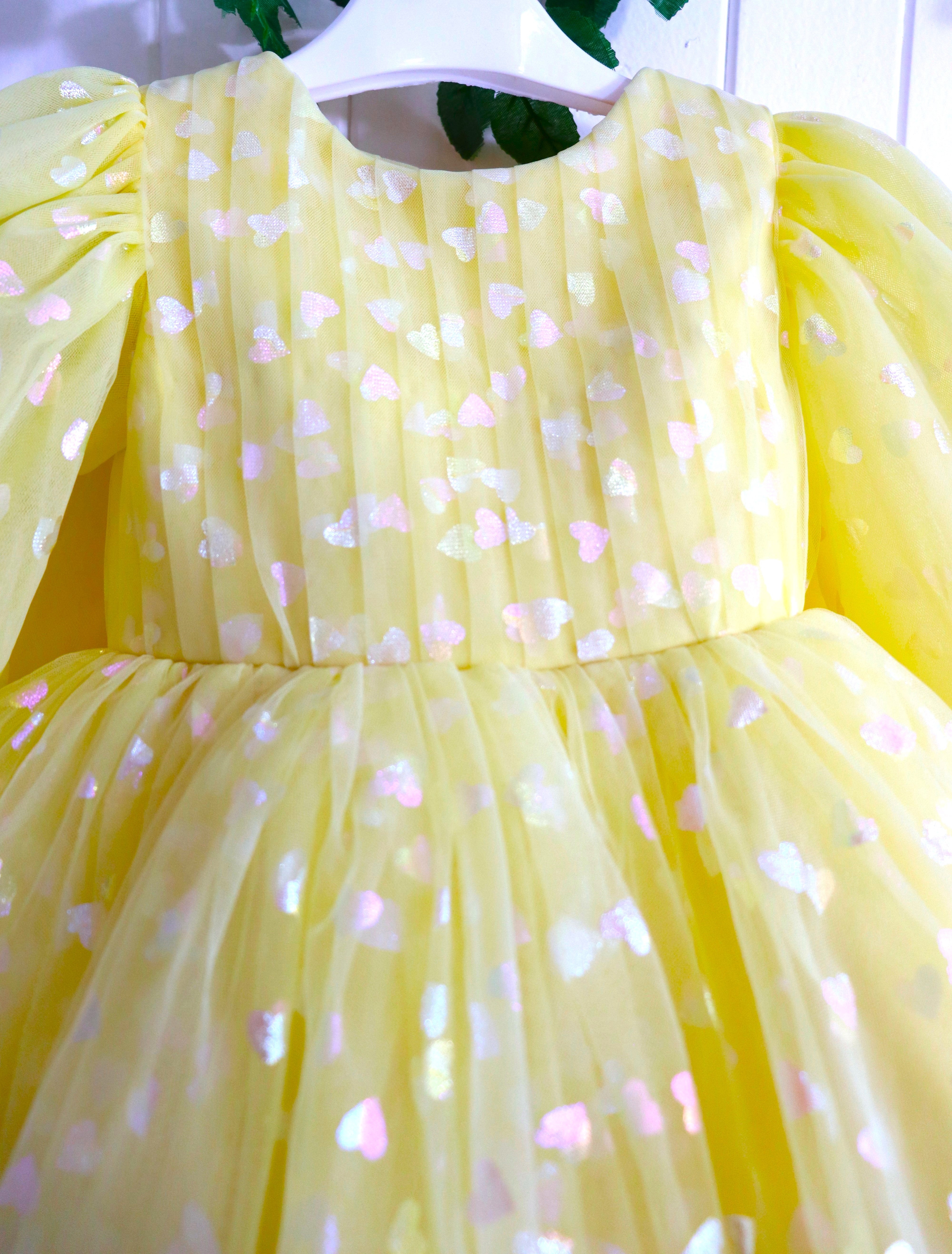 Baby Girl First Birthday Dress -Yellow/Green