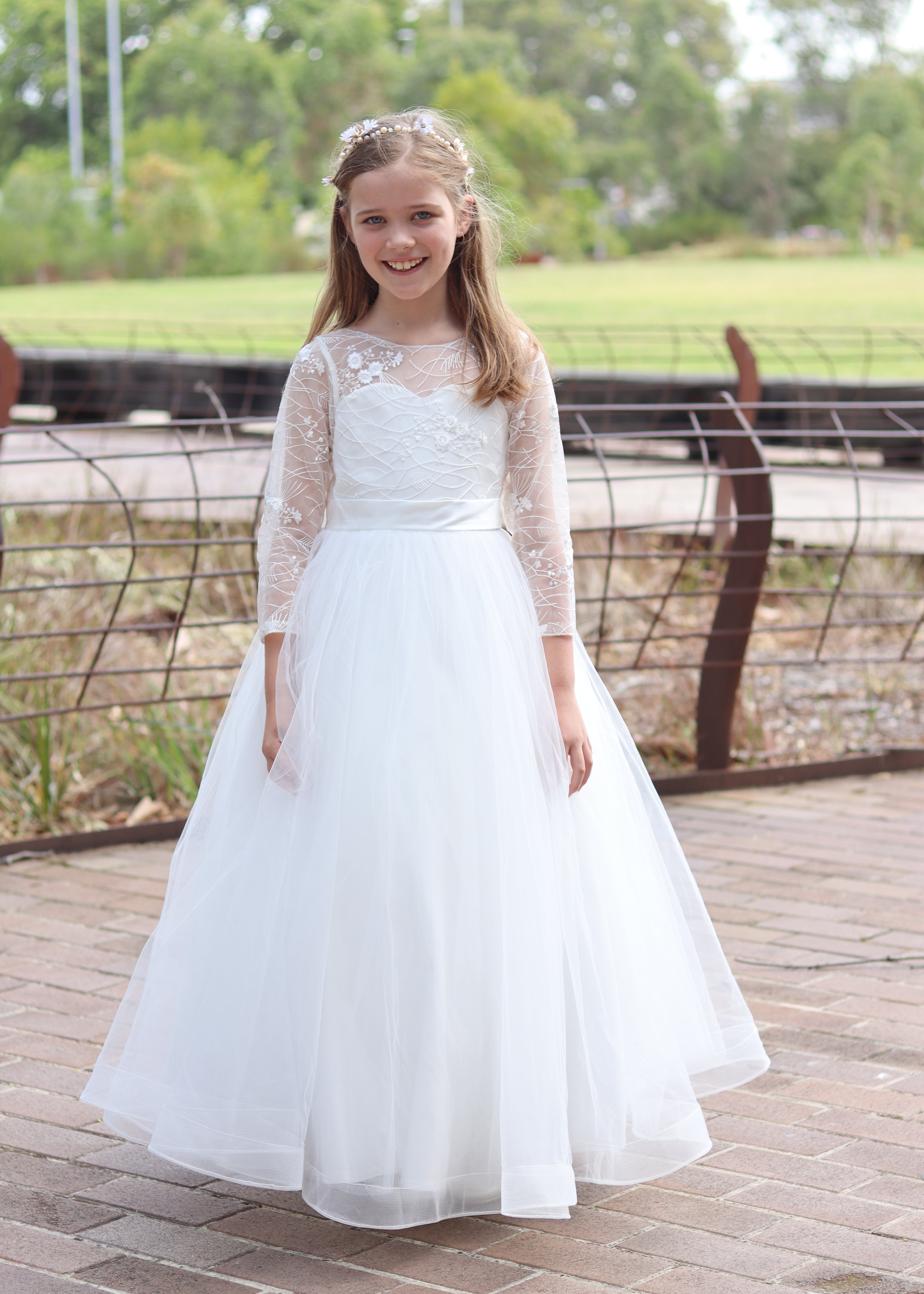 Skye Luxury Communion Dress - Full Sleeve Dress