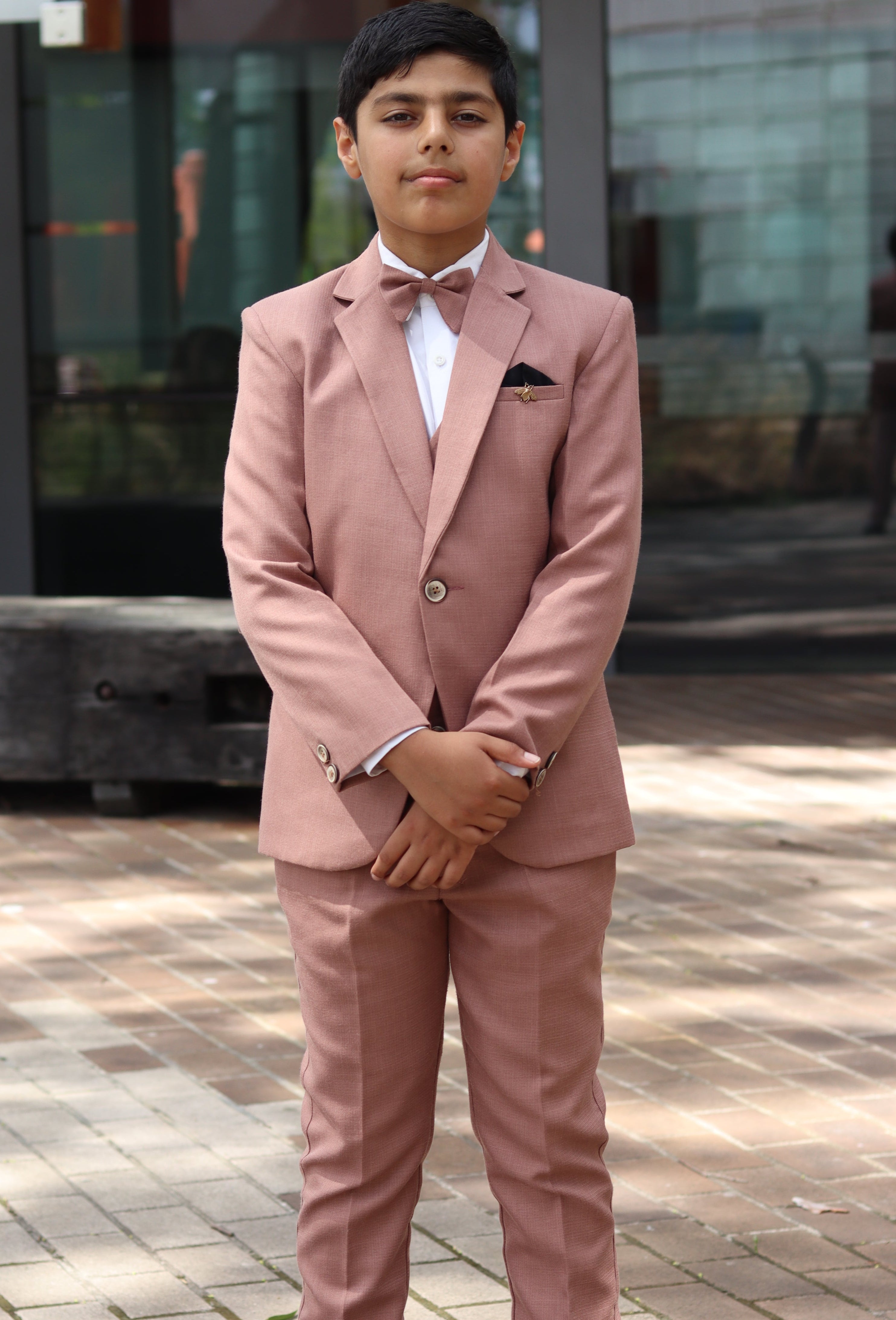 Boys Formal Suit Set - Dusty Pink Suit