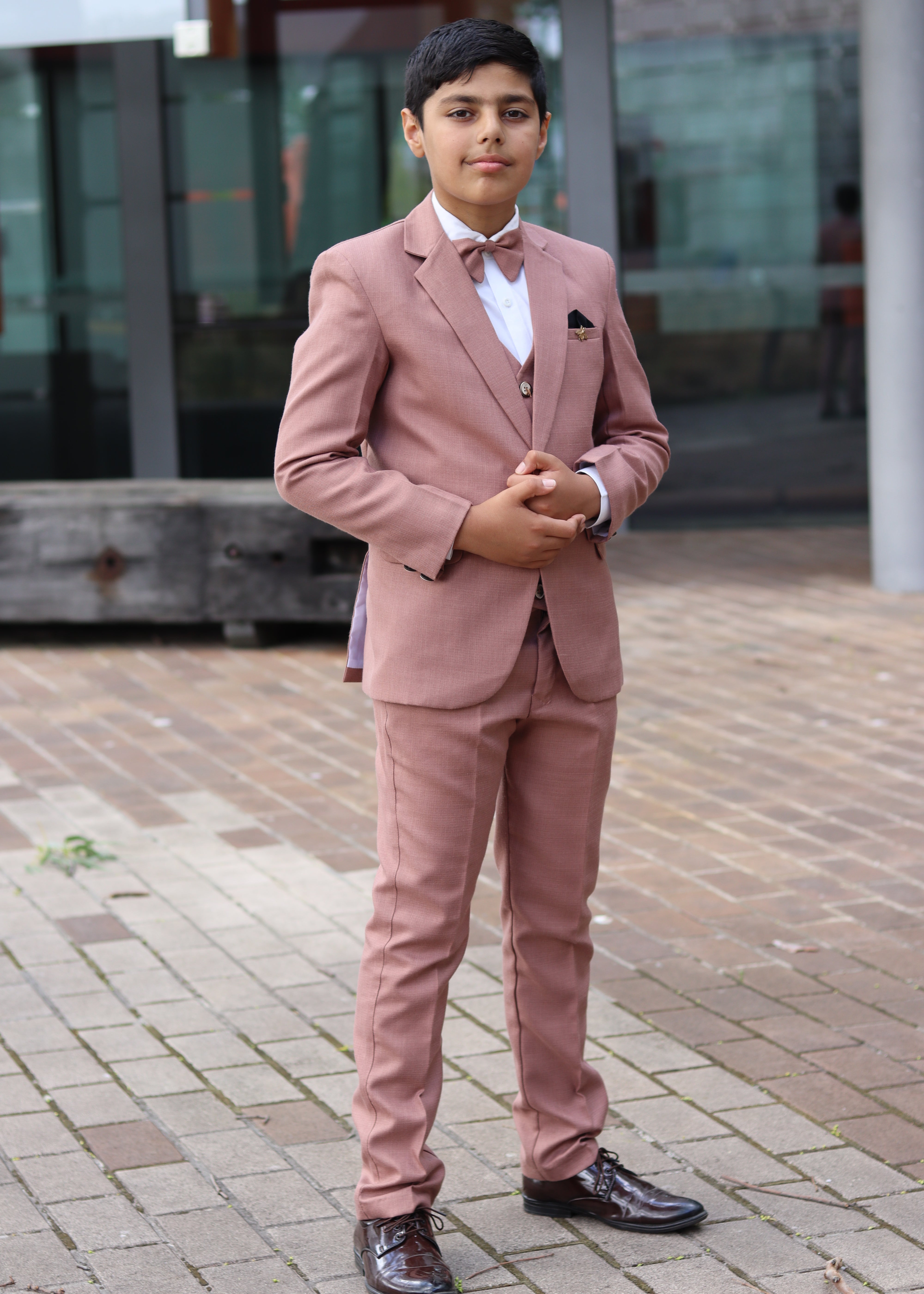 Boys Formal Suit Set - Dusty Pink Suit