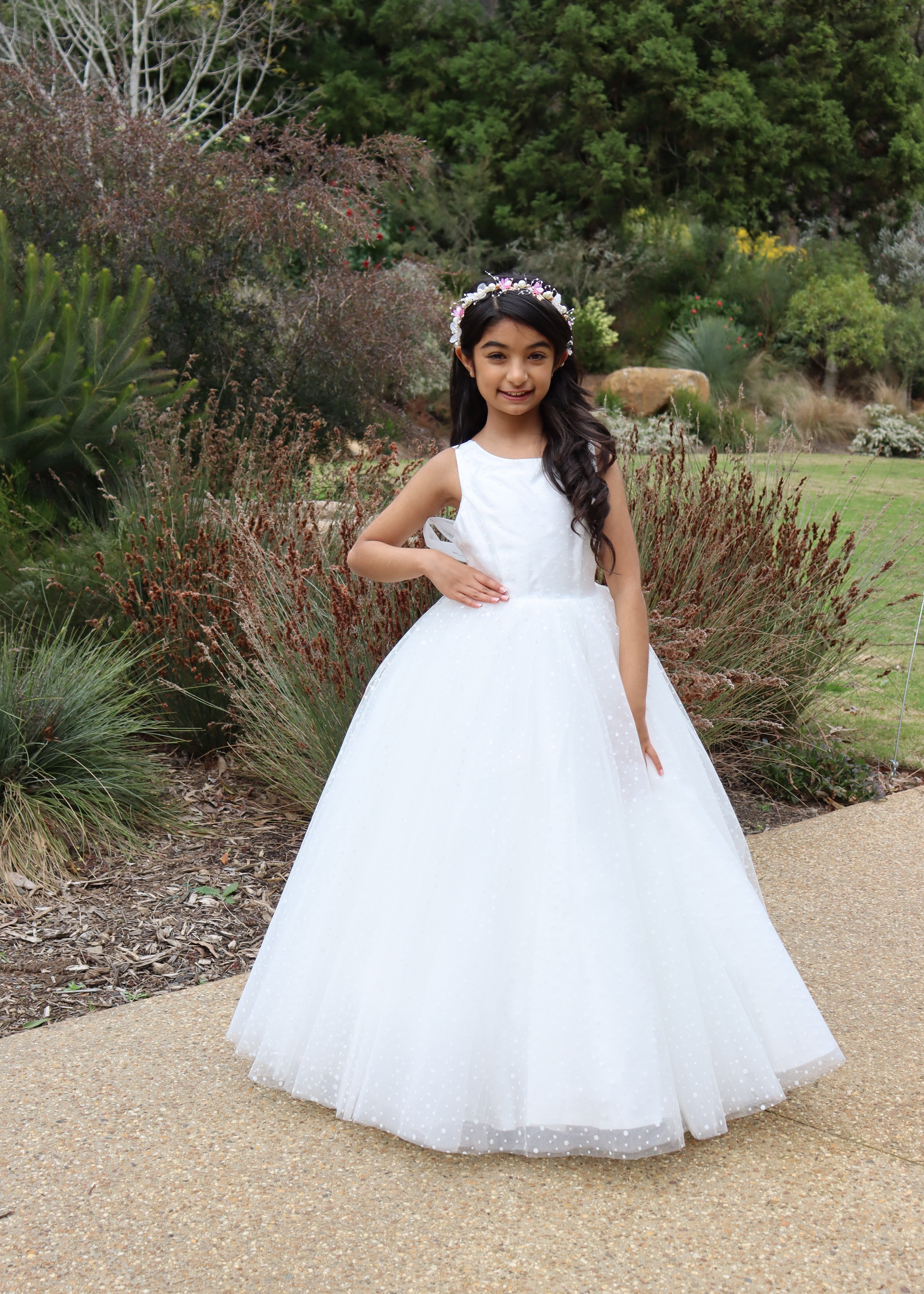 Glittery Polka Dot Flower Girl Dress