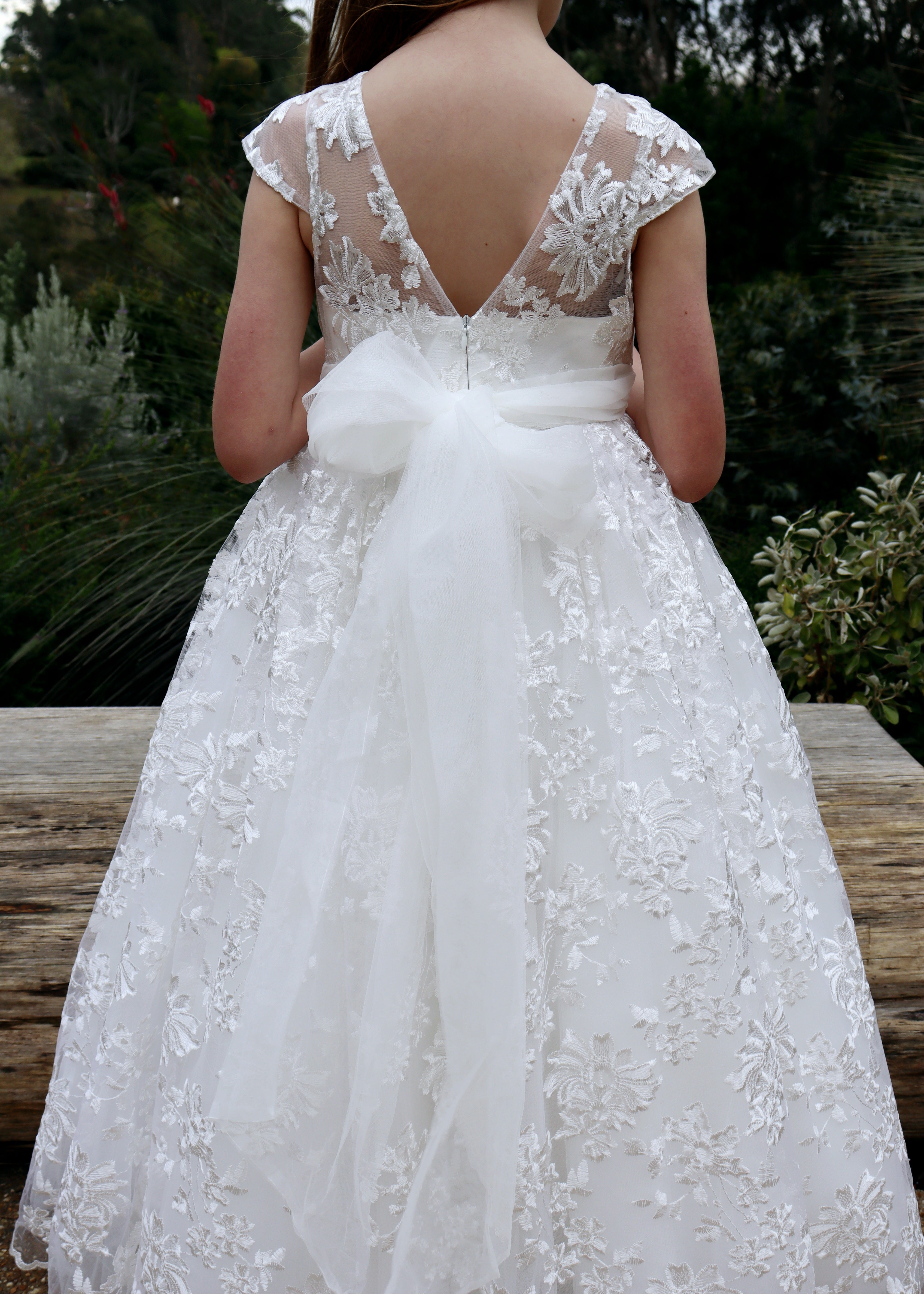 Girls First Communion Dress - Lace Gown