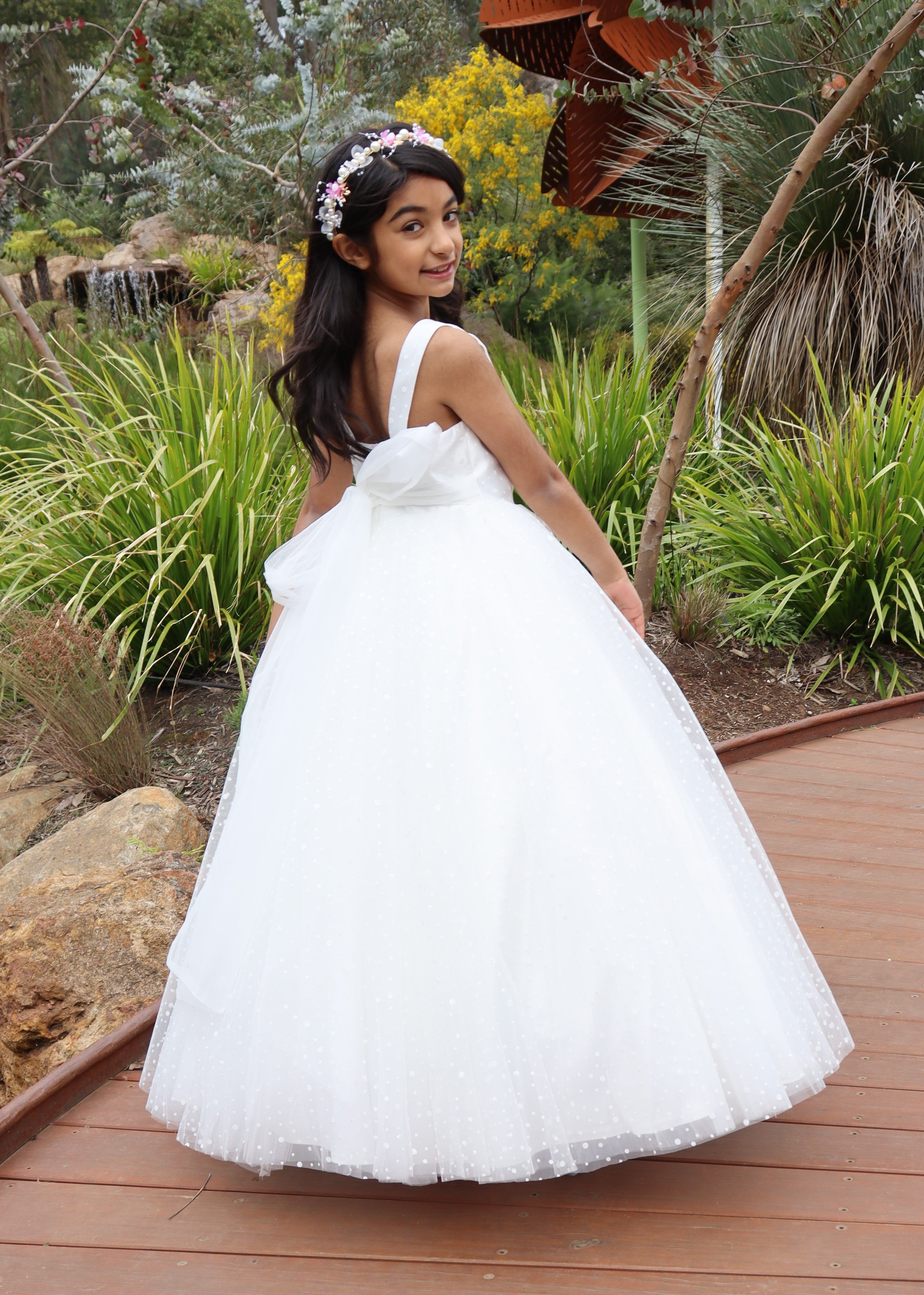 Glittery Polka Dot Flower Girl Dress