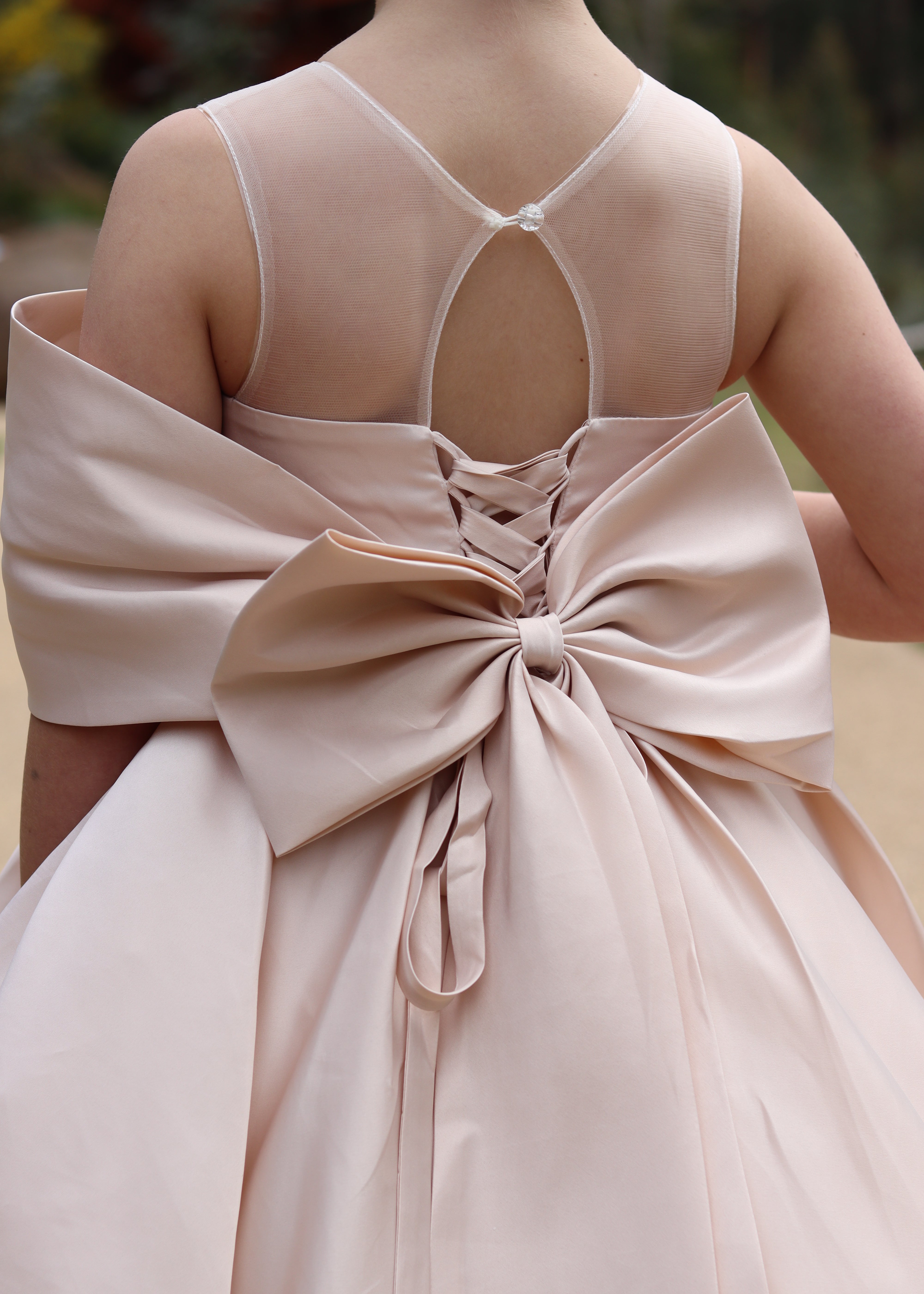 Girls Flower Girl Dress - Beige Gown