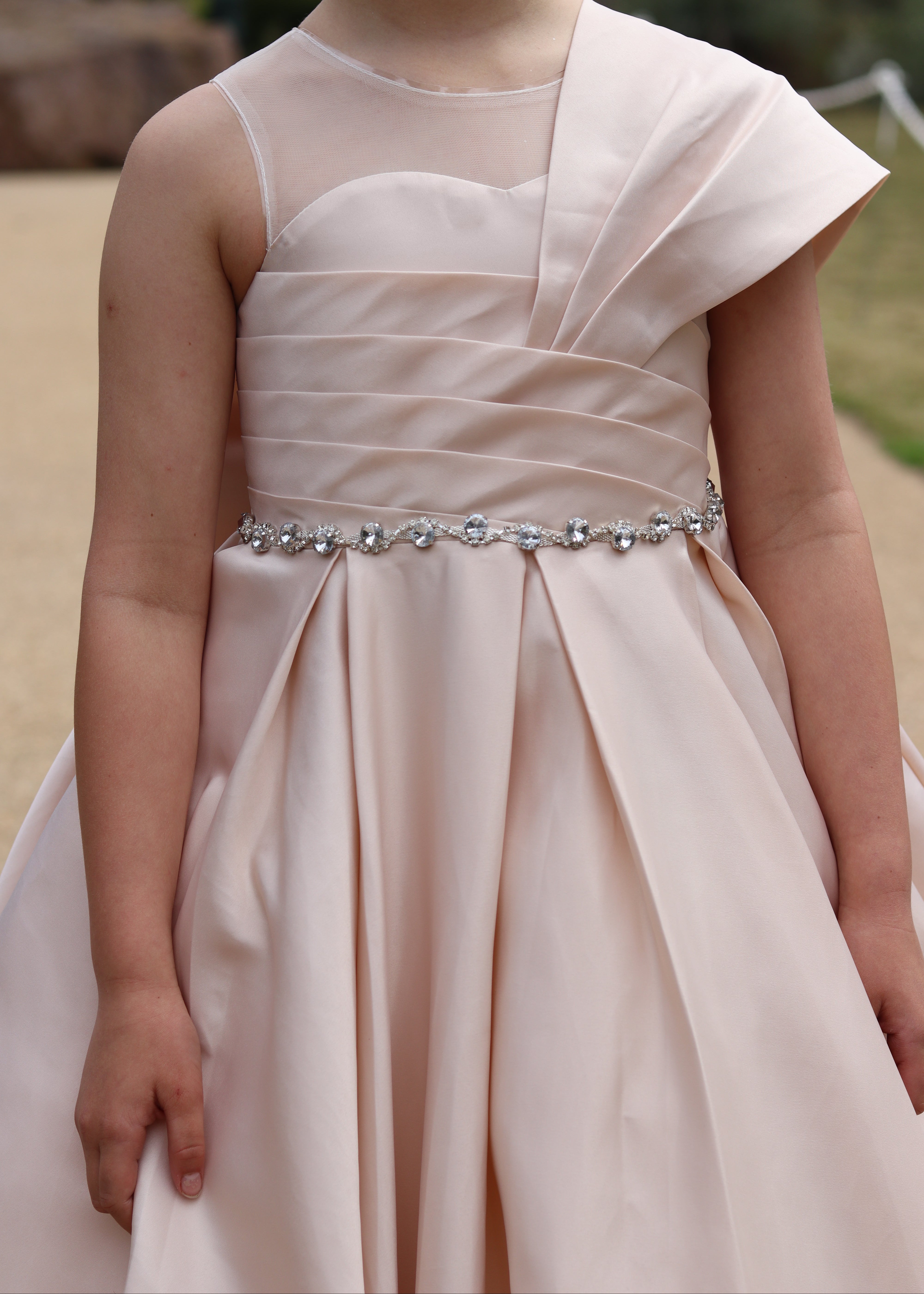 Girls Flower Girl Dress - Beige Gown