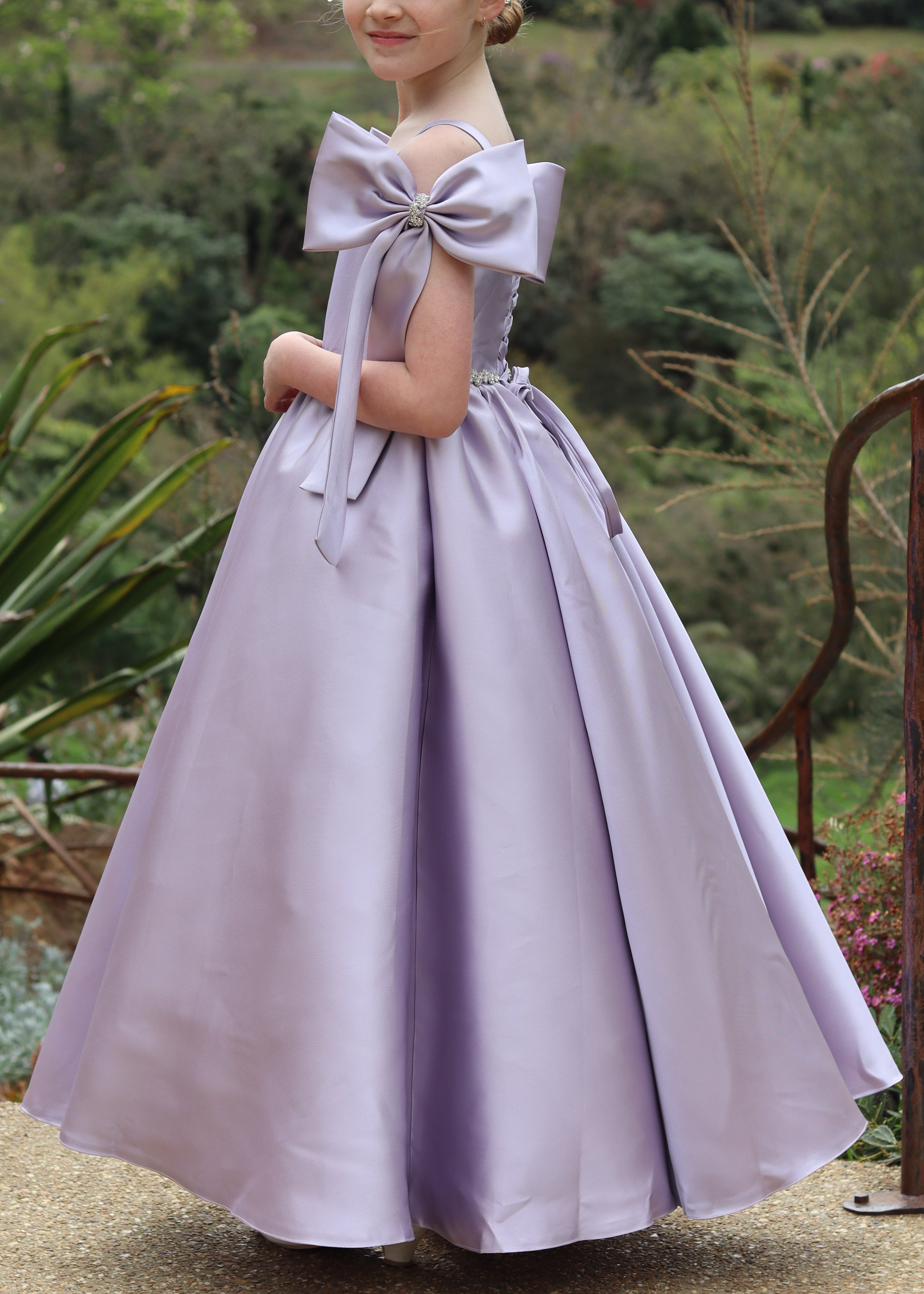 Girls Formal Wear Mikado Gown - Purple Dress