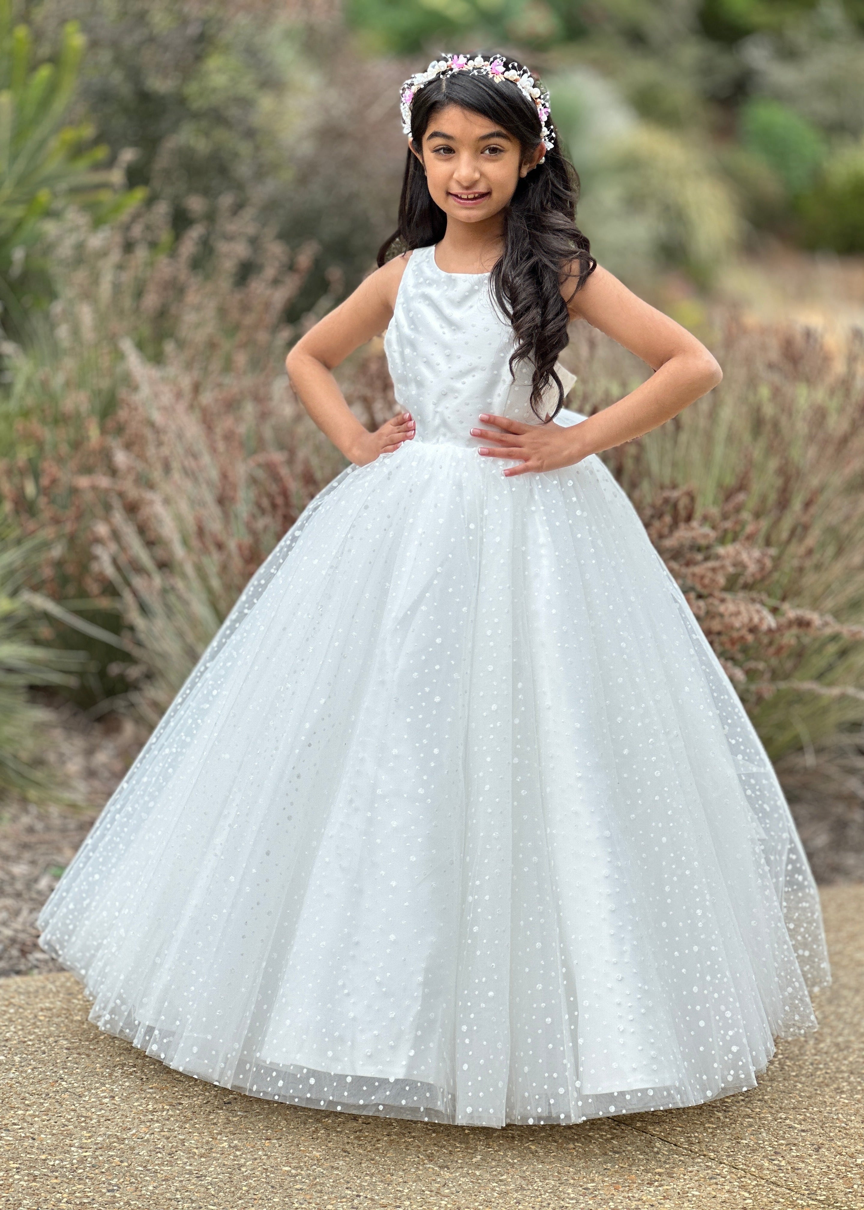 Glittery Polka Dot Flower Girl Dress