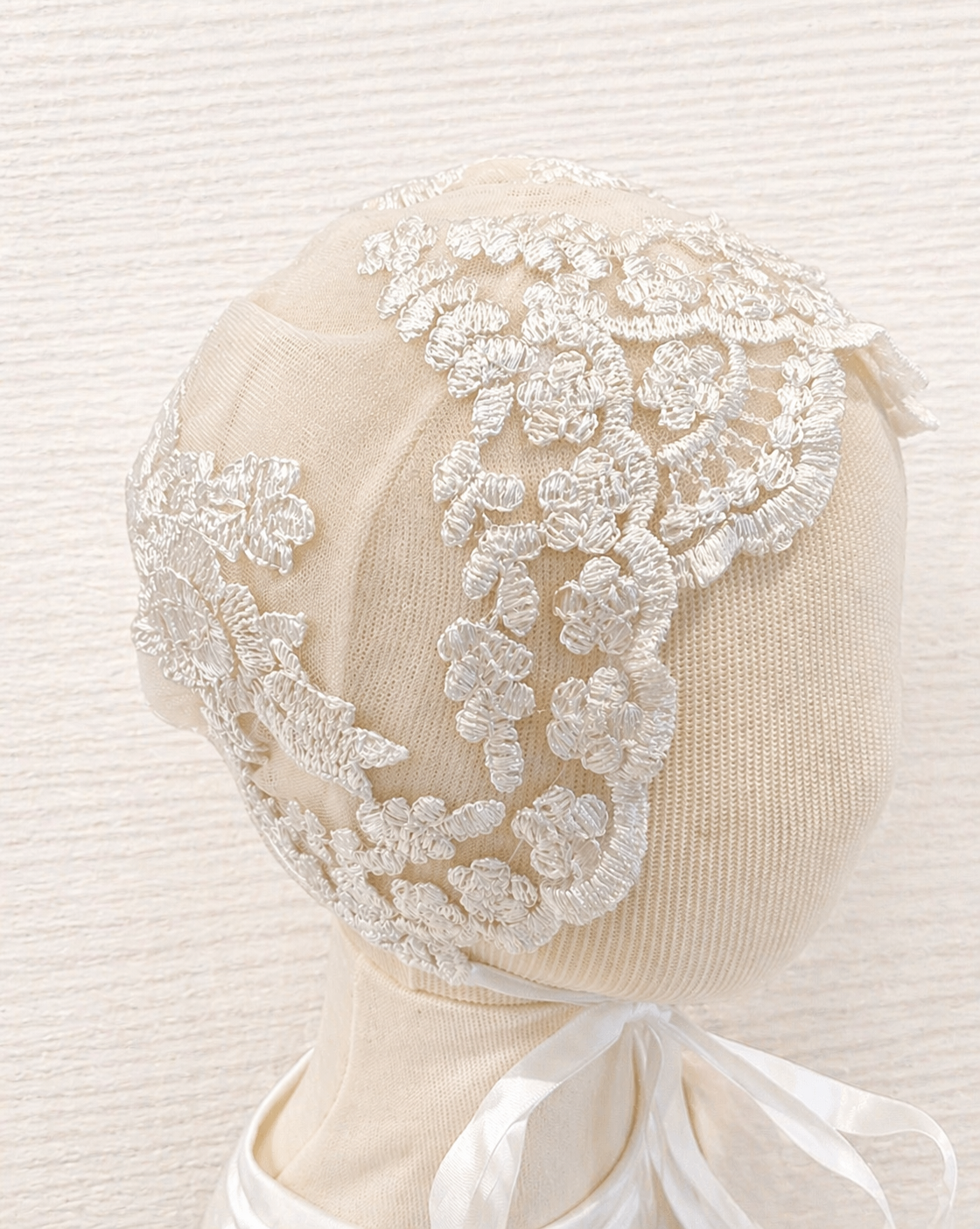 Full Sleeve Lace Christening Dress With Bonnet And Shoe