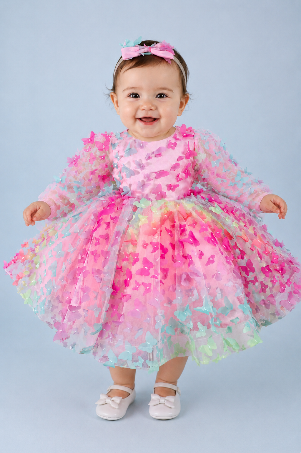 Baby Girl Dress First Birthday- Long Sleeves
