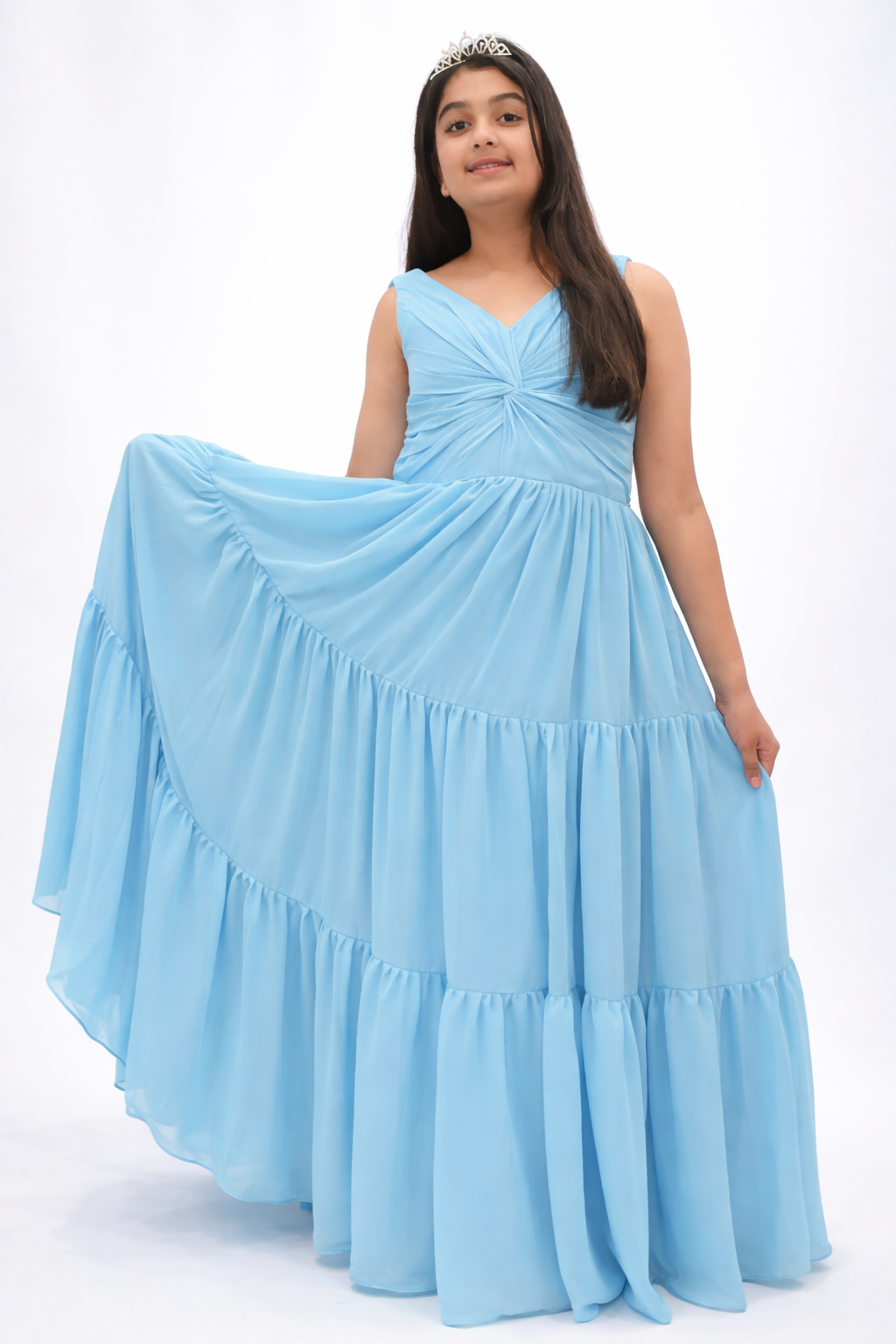 Saira Chiffon Dress - Blue Dress