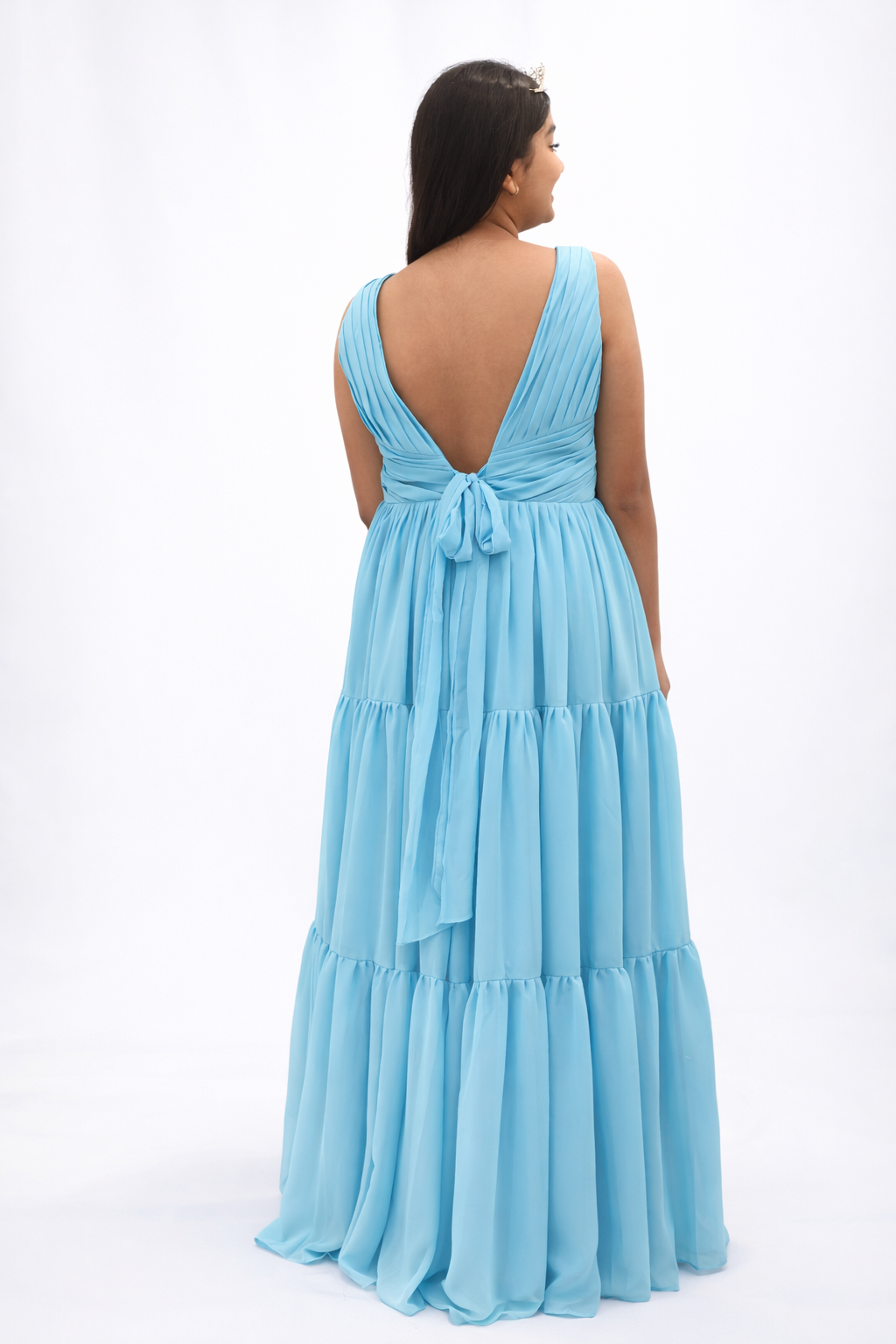 Saira Chiffon Dress - Blue Dress