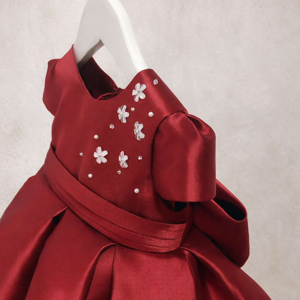 Little Girl Dress With Matching Jacket - Burgundy/Lilac