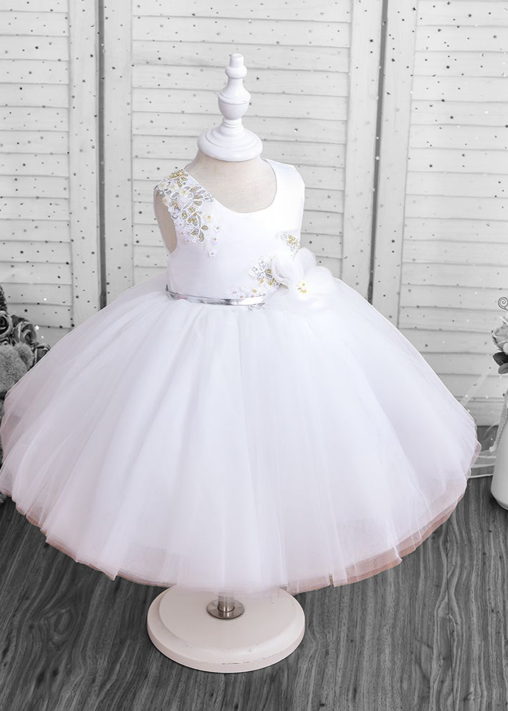 Little Girl White Dress - Puffy Dress
