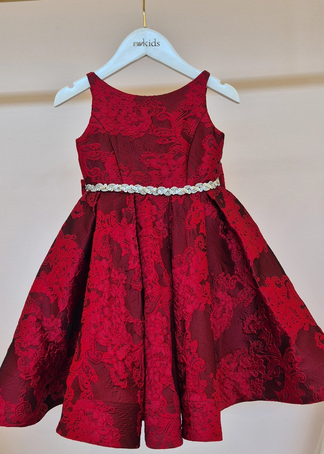 Little_Girls_Jacquard_Red_Dress