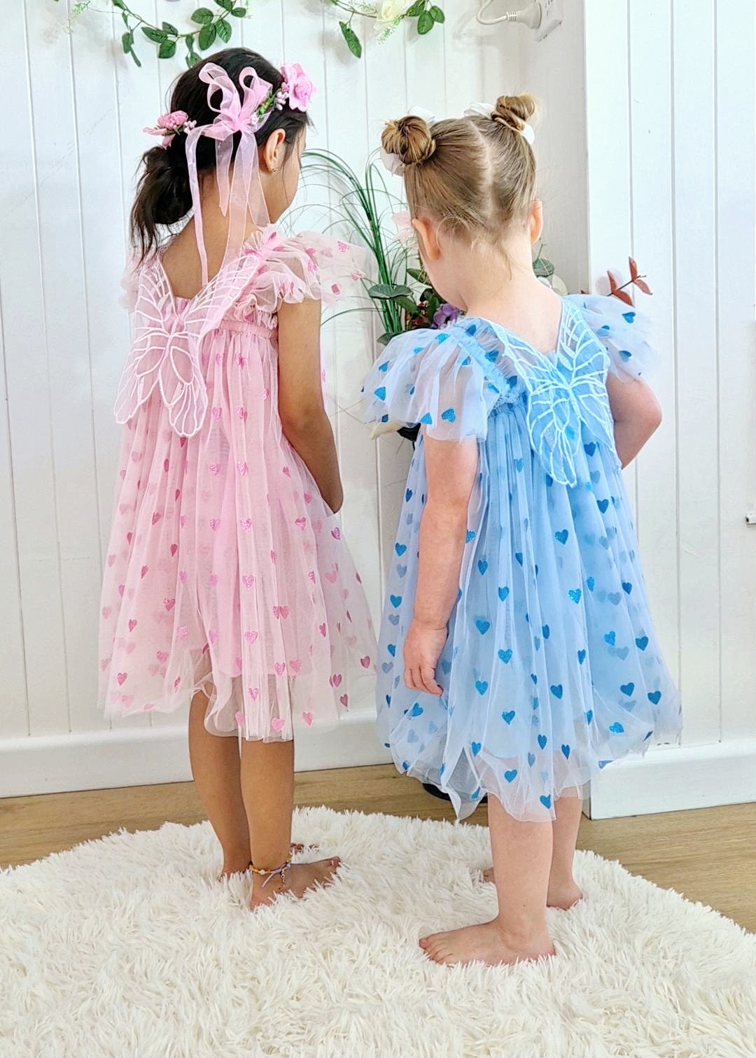 Girls Pink Dress - Love Heart Dress