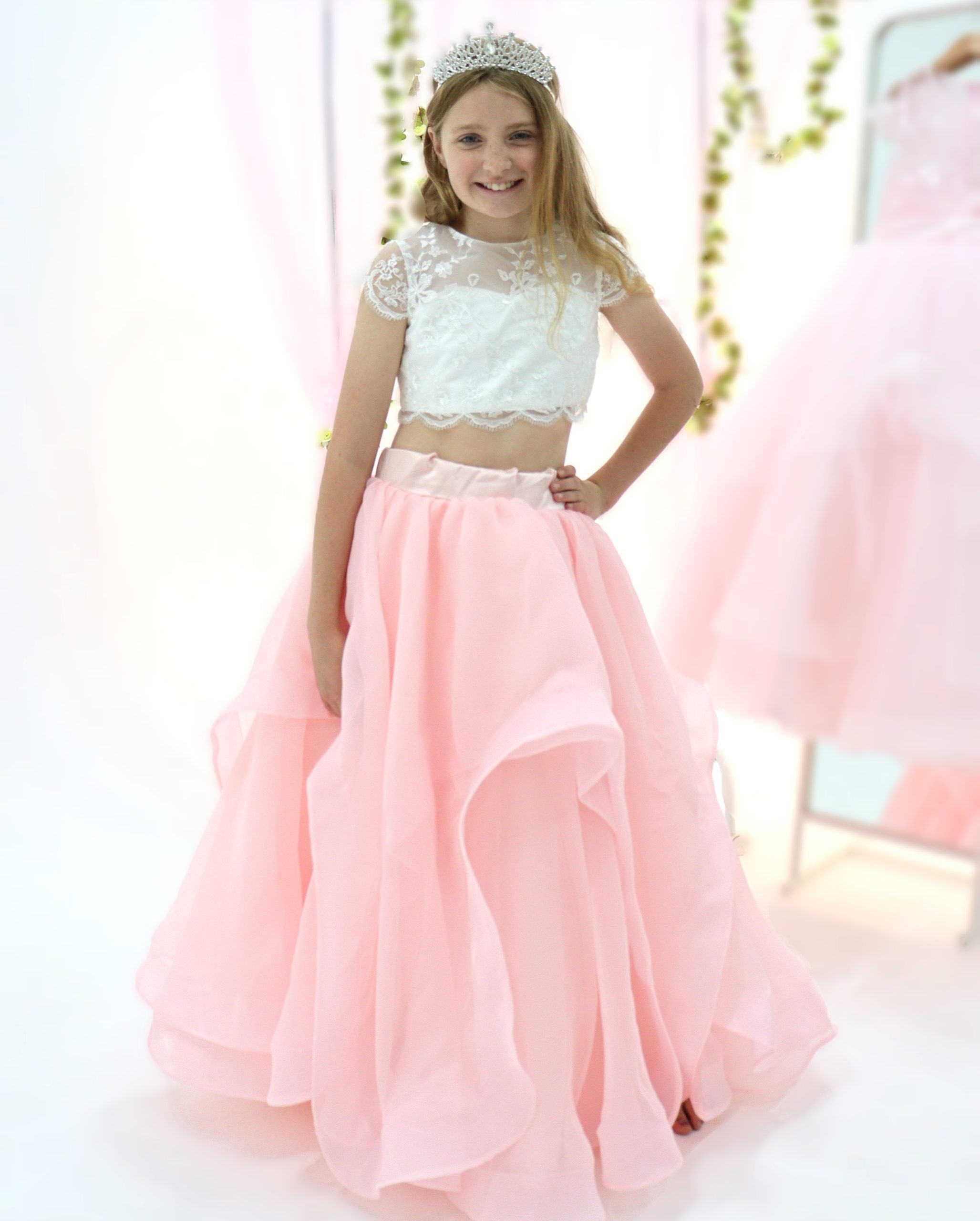 Girls Top Skirt Set Pageant Outfit