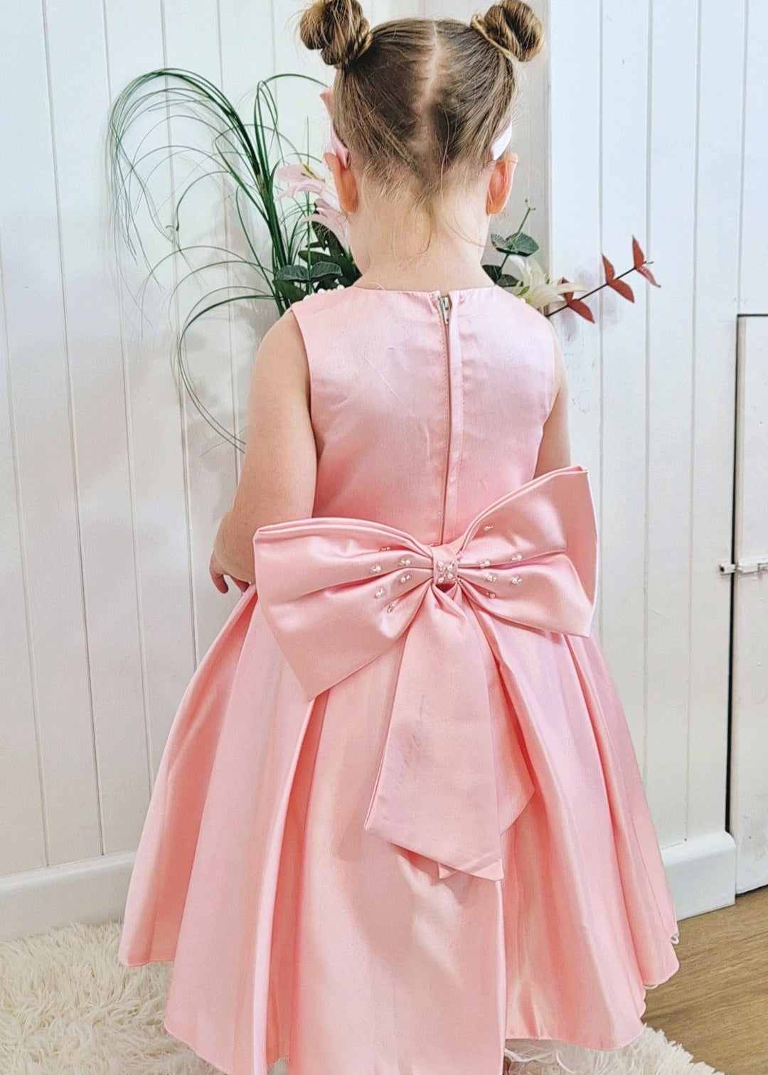 Maeve Dress With Headband- Pearls and Bow