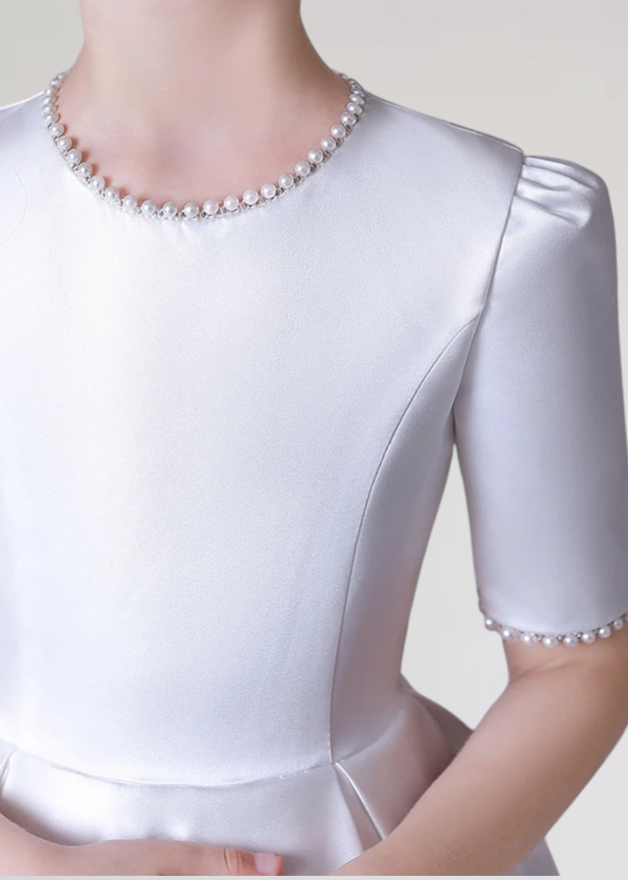 First Holy Communion Dress - Full Length Satin Dress