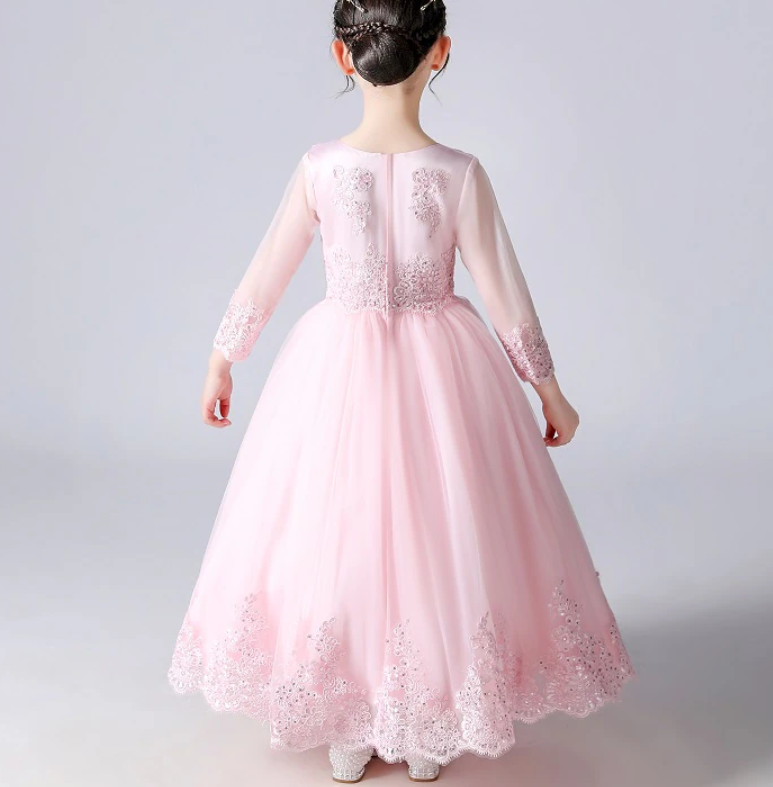 Long Sleeve Pink Gown