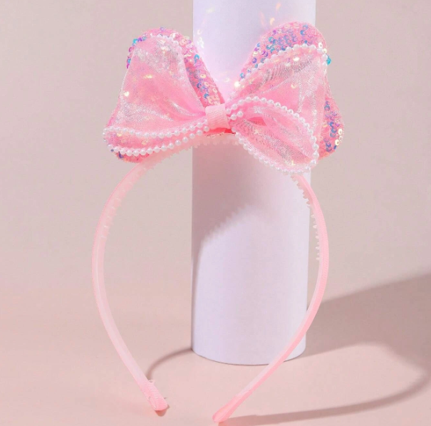 Pink Sequin Bow