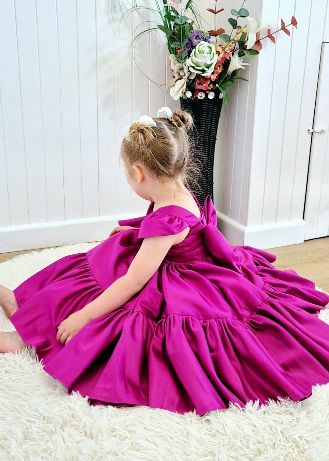Girls Princess Puffy Dress- Purple Dress
