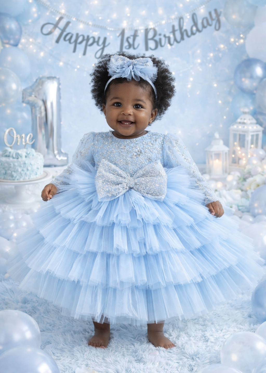 Princess Dress For Baby Girl - Blue Princess Dress For Baby Girl - Blue