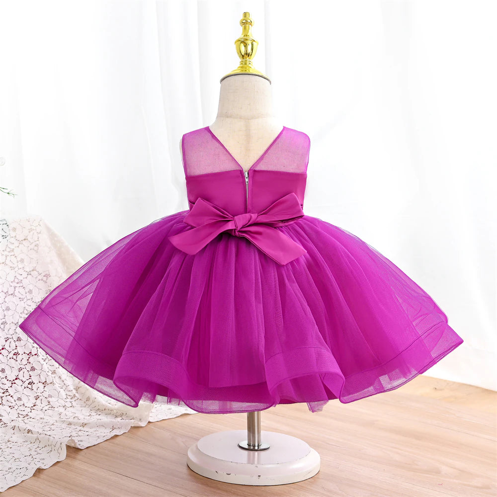 Baby Girl Dress With Headband - Purple