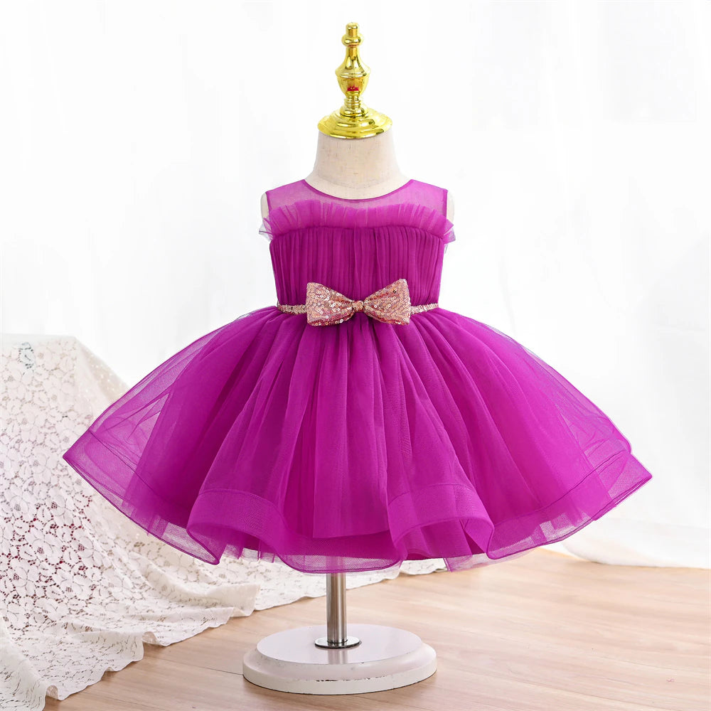 Baby Girl Dress With Headband - Purple